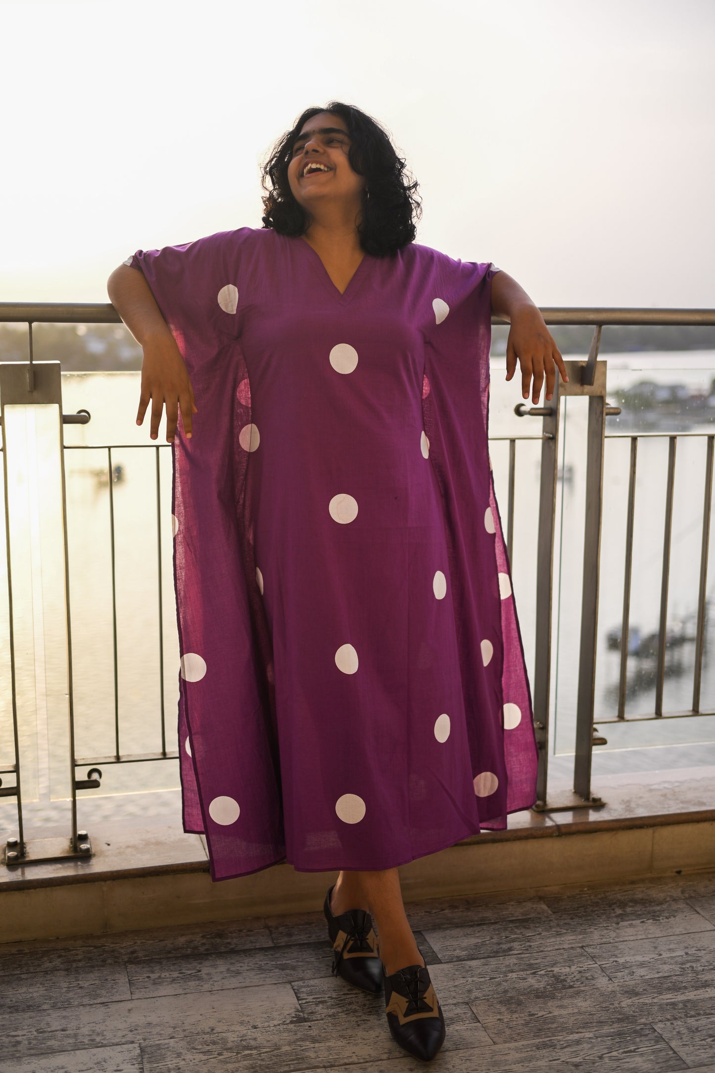 Polkas in Violet Kaftan