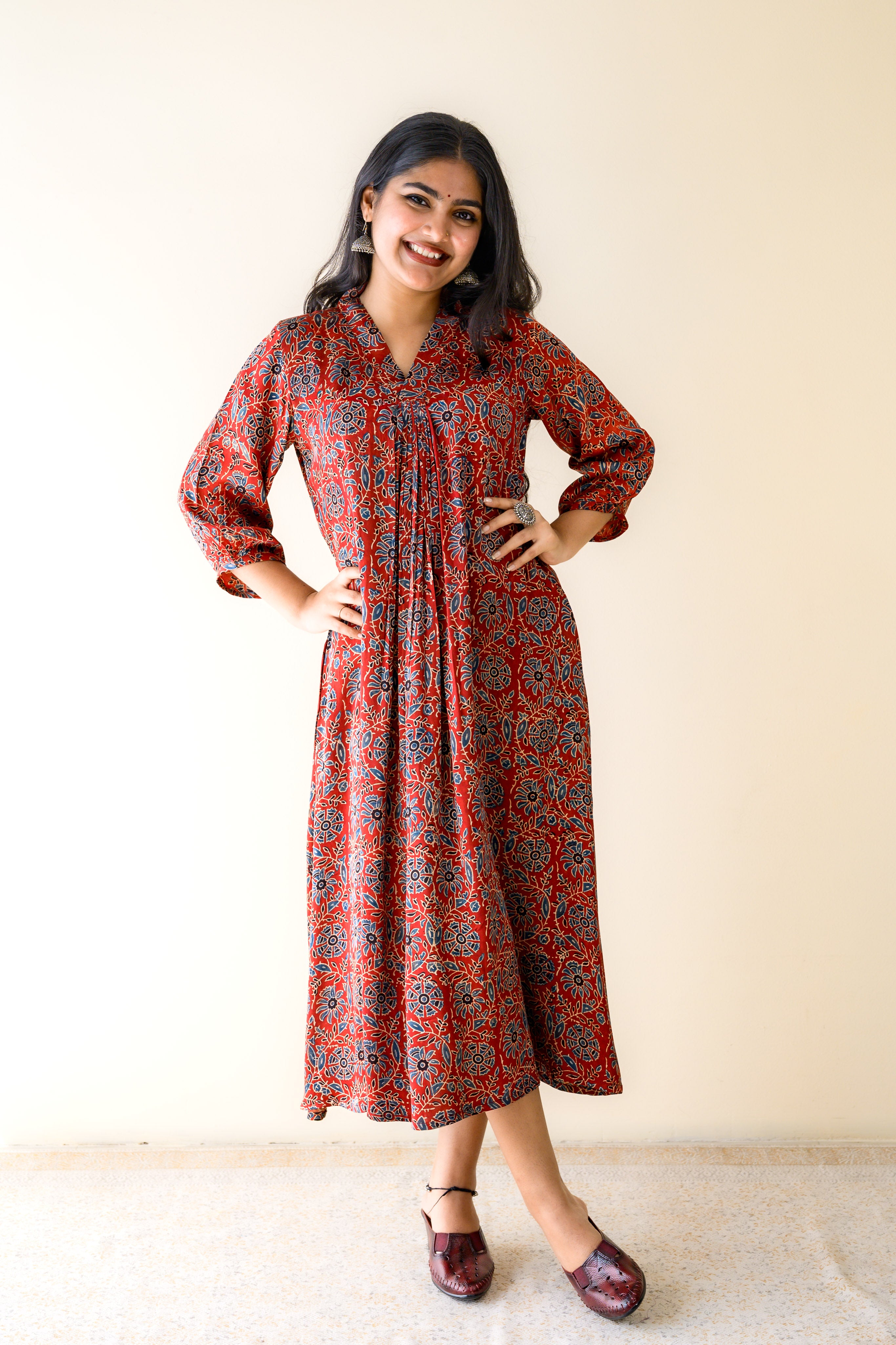ajrakh modal silk dress Ajrakh Modal Silk Dress Malar Vikram