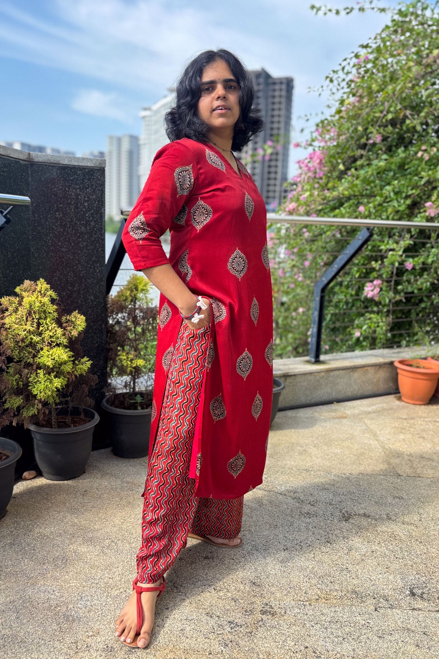 Gulrang Modal Ajrakh Kurta