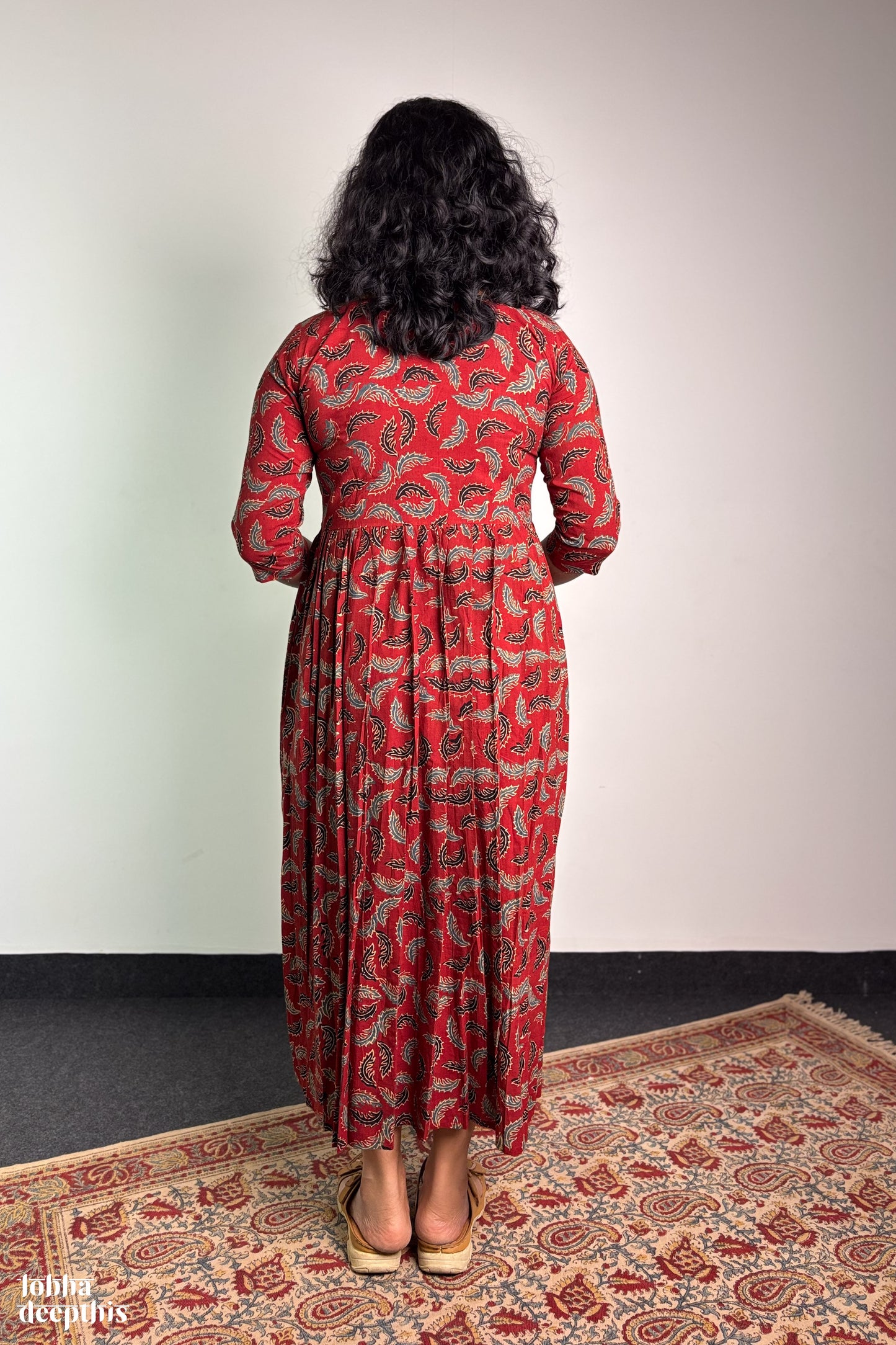 Ajrakh Neem Leaves Madder Alia Cut Kurta