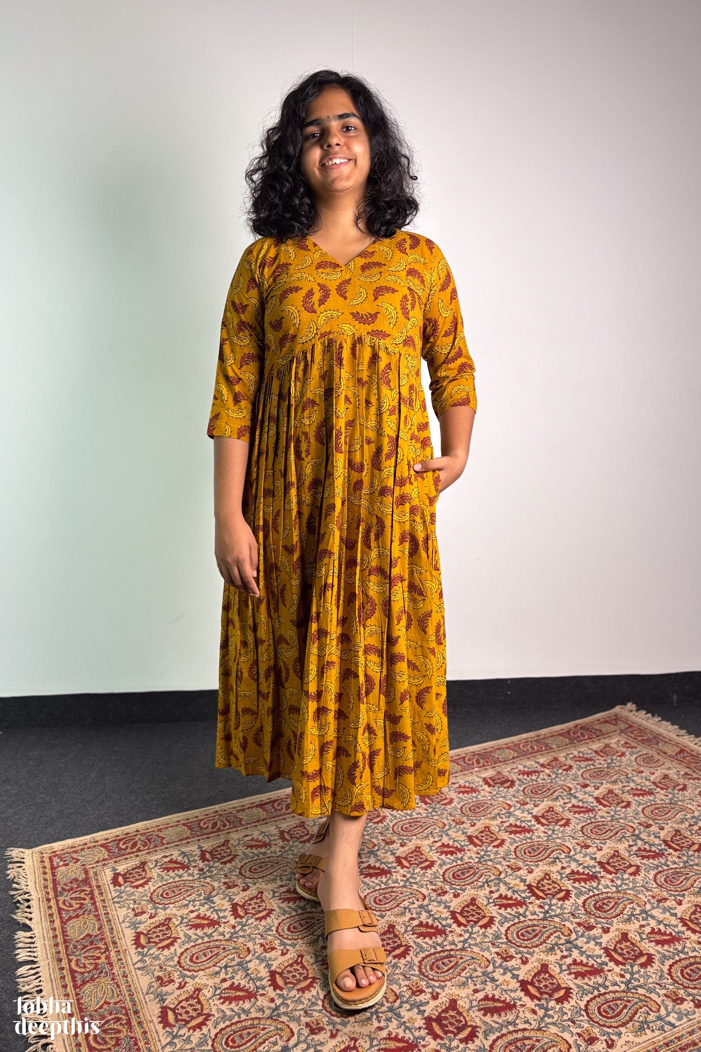 Ajrakh Neem Leaves Turmeric Alia Cut Kurta