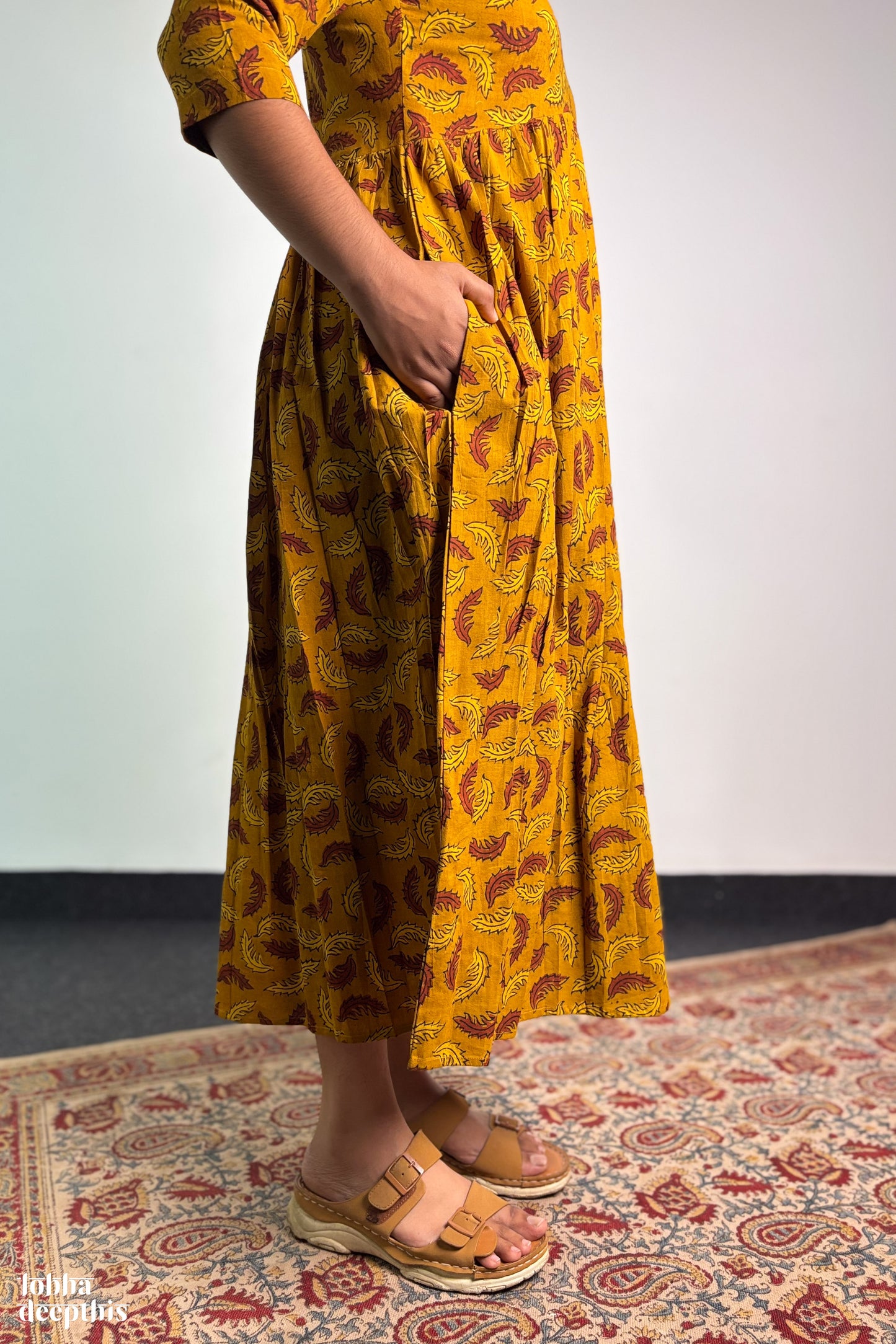 Ajrakh Neem Leaves Turmeric Alia Cut Kurta
