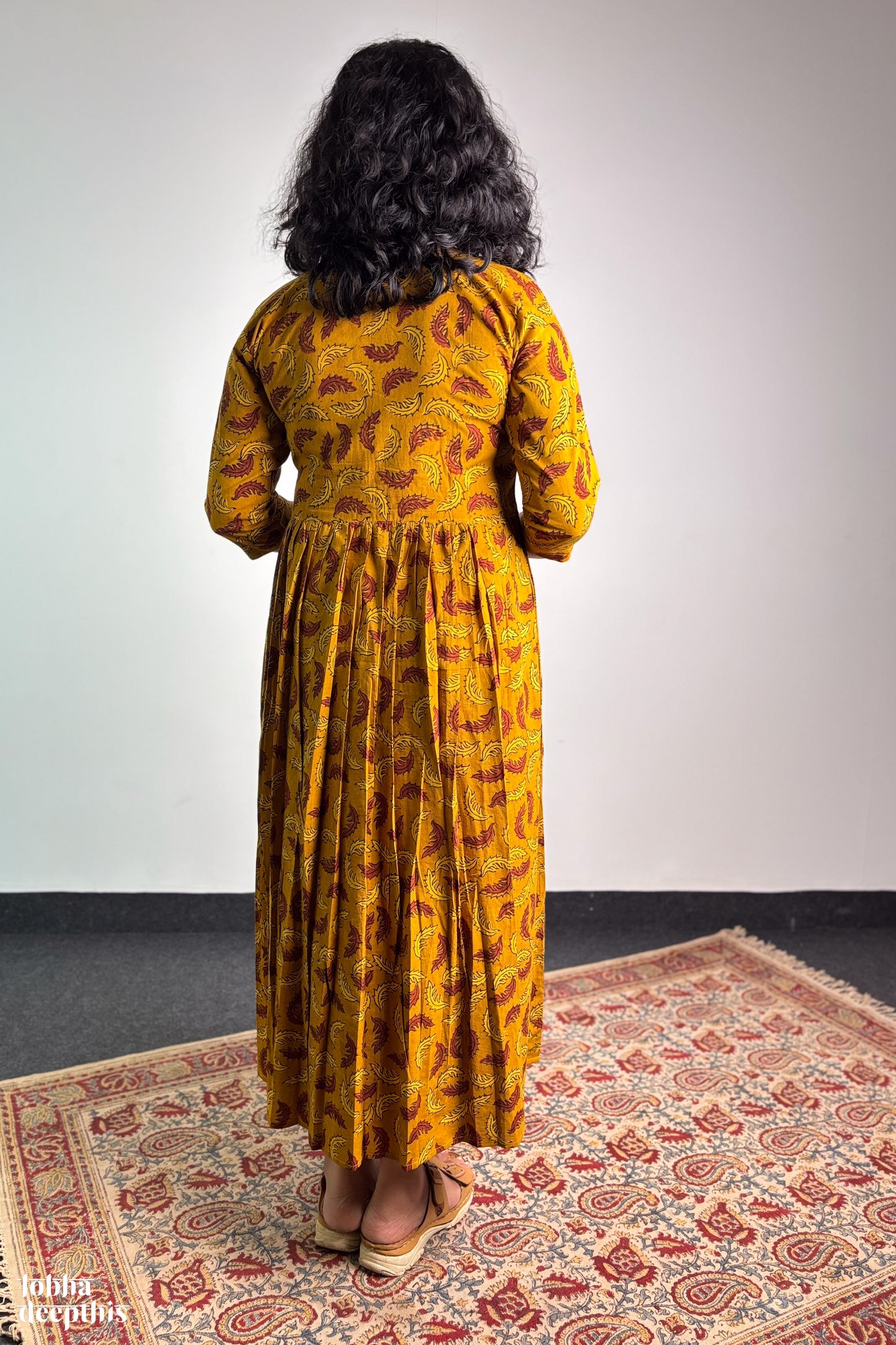 Ajrakh Neem Leaves Turmeric Alia Cut Kurta