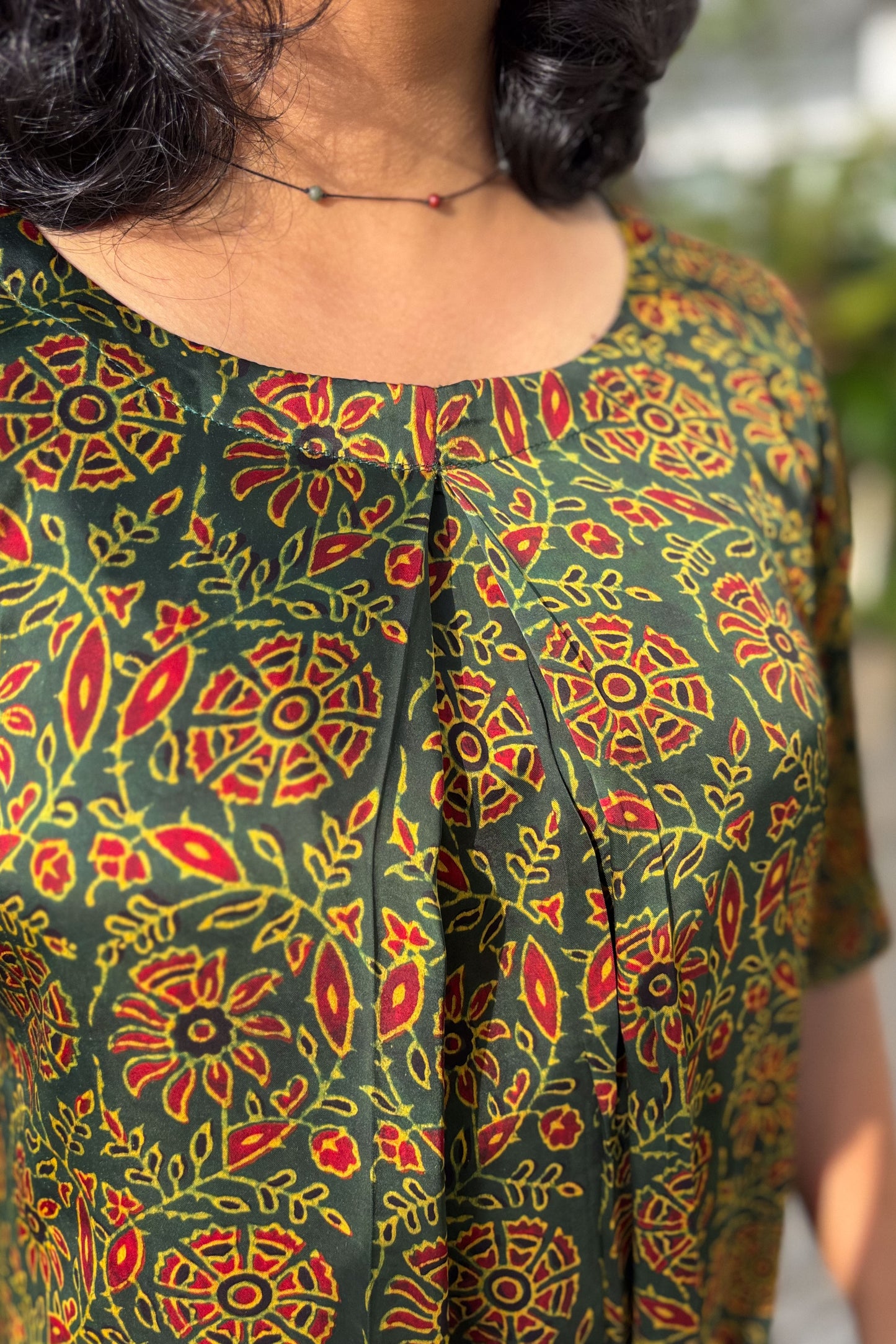 Living Green Modal Ajrakh Short Top