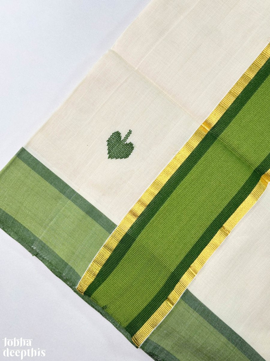 Green Kara and Butas Balaramapuram Handloom Saree - Lobha Deepthis