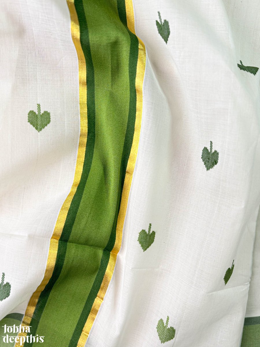 Green Kara and Butas Balaramapuram Handloom Saree - Lobha Deepthis