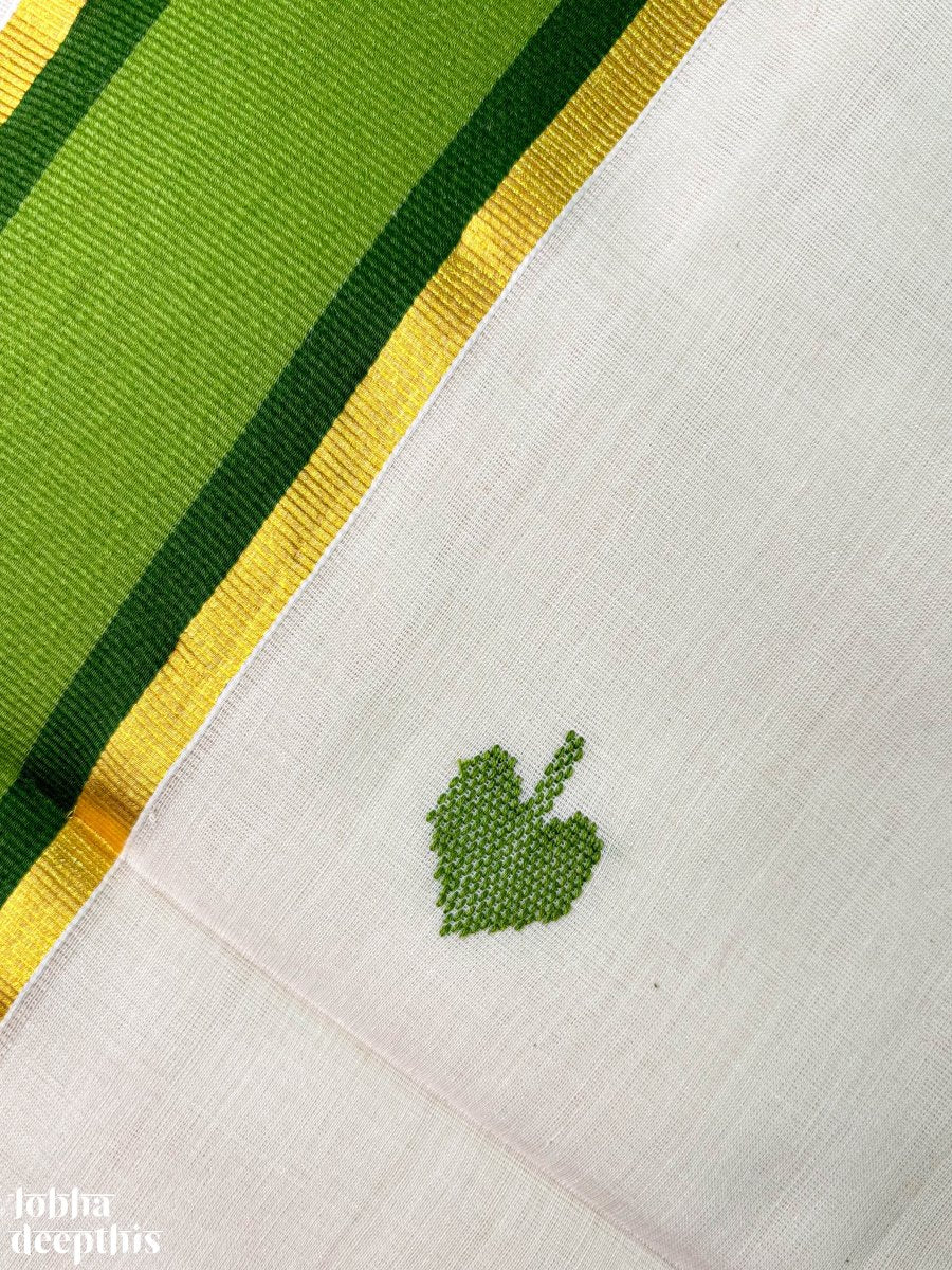 Green Kara and Butas Balaramapuram Handloom Saree - Lobha Deepthis
