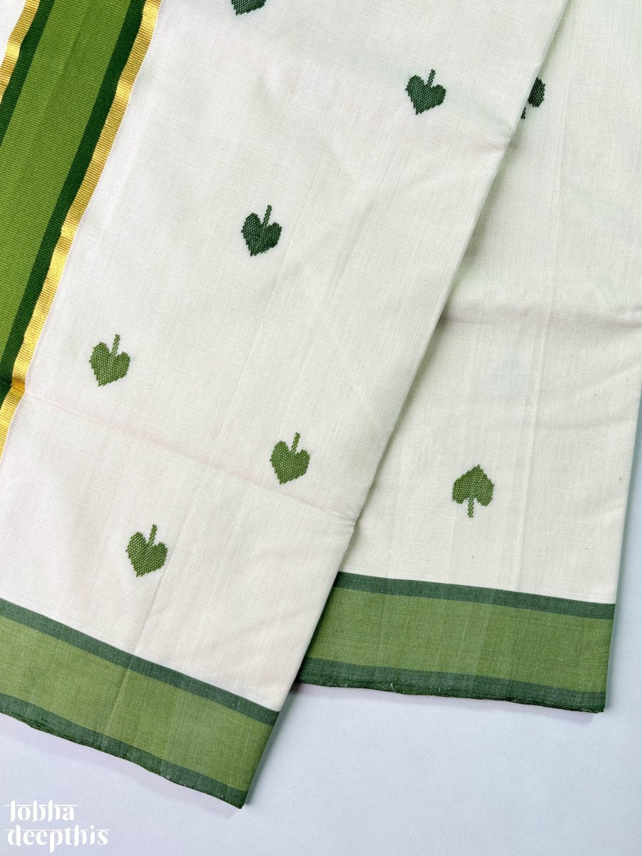 Green Kara and Butas Balaramapuram Handloom Saree - Lobha Deepthis