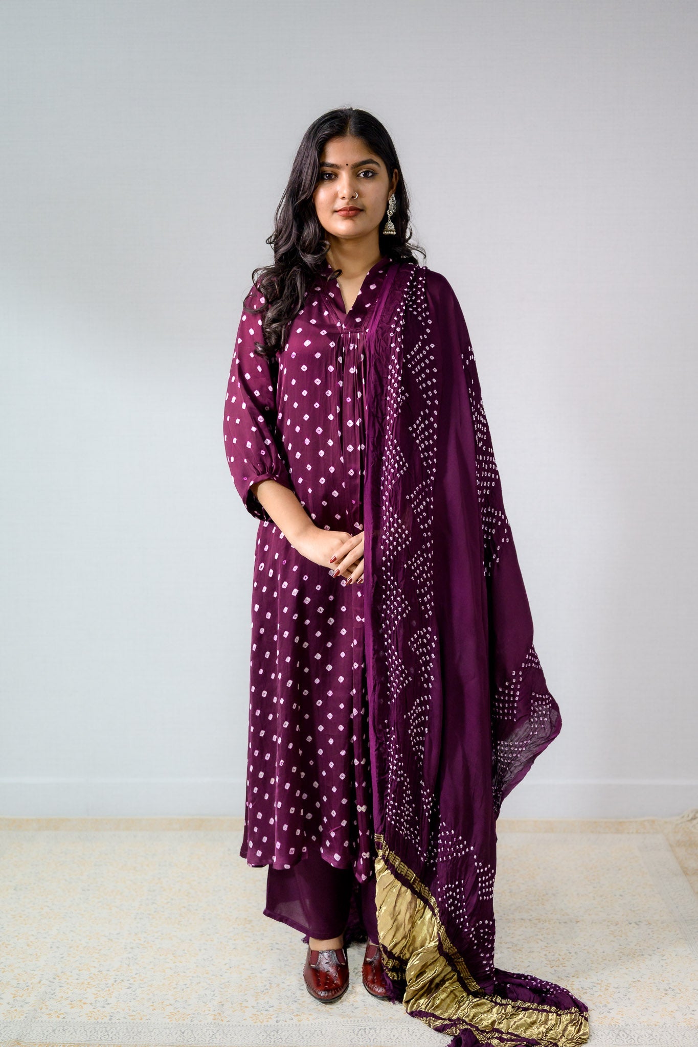 Lavender Rani Modal Bandhani Dupatta - Lobha Deepthis