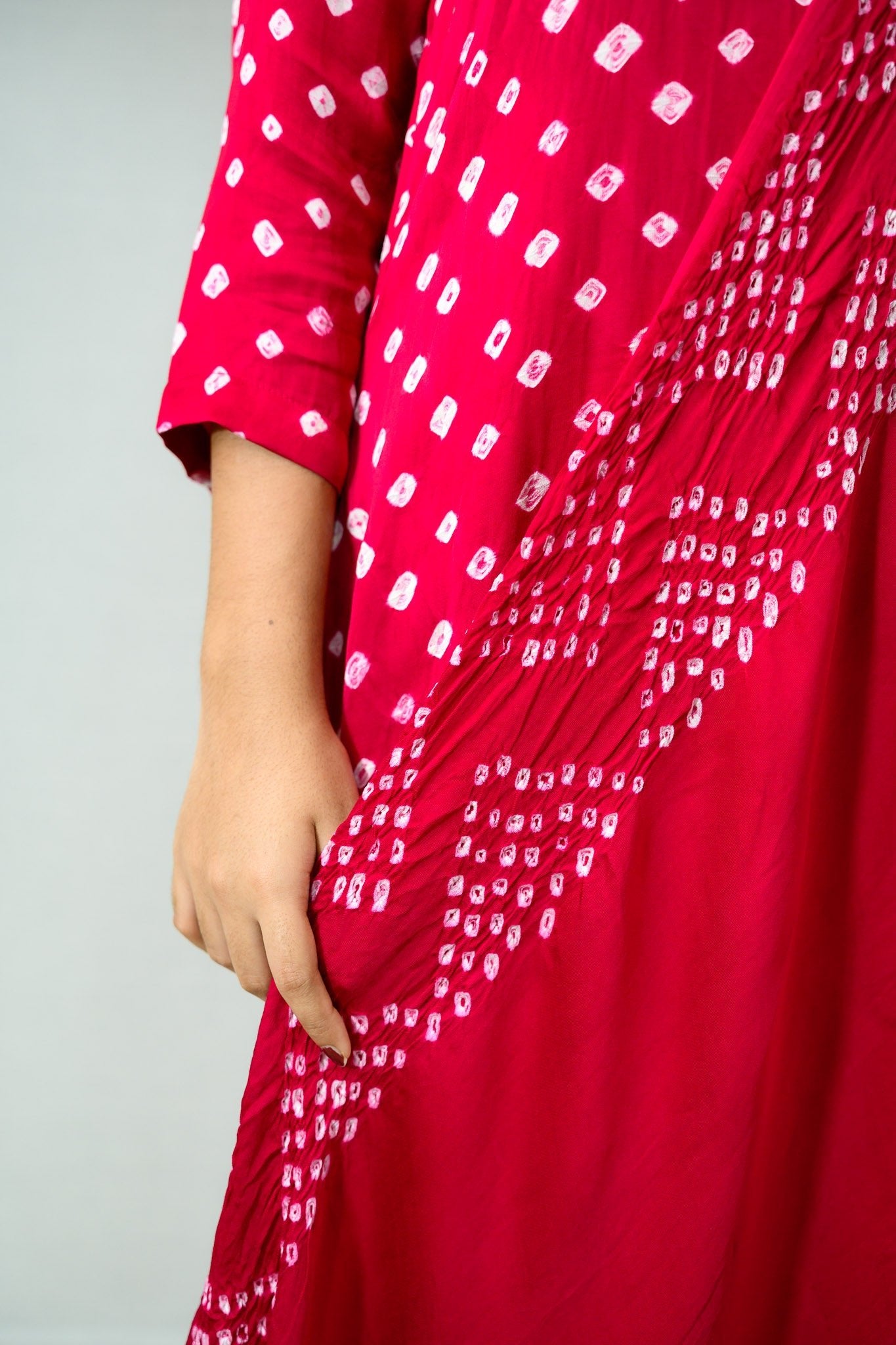 Pink Rani Modal Bandhani Dupatta - Lobha Deepthis