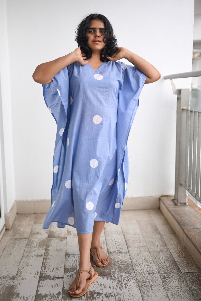Polkas in Sky Kaftan - Lobha Deepthis