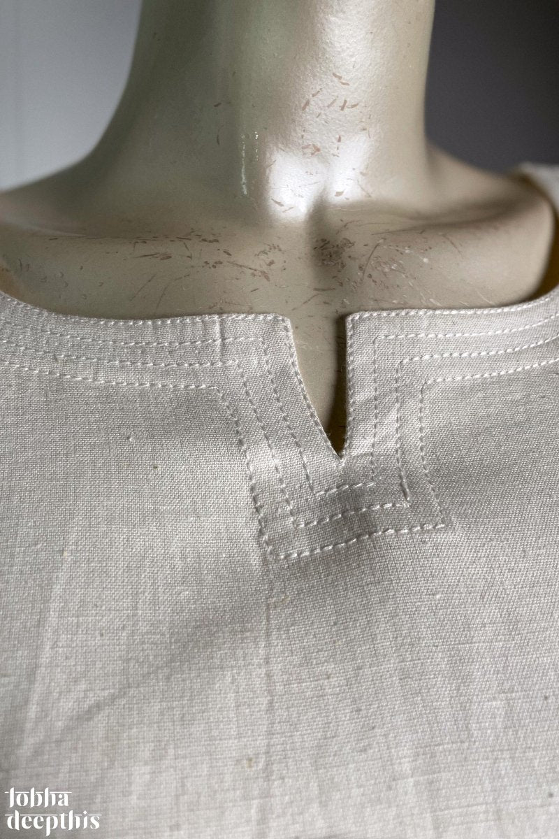 Off White Cotton Flex Round Neck Kurta - Lobha Deepthis