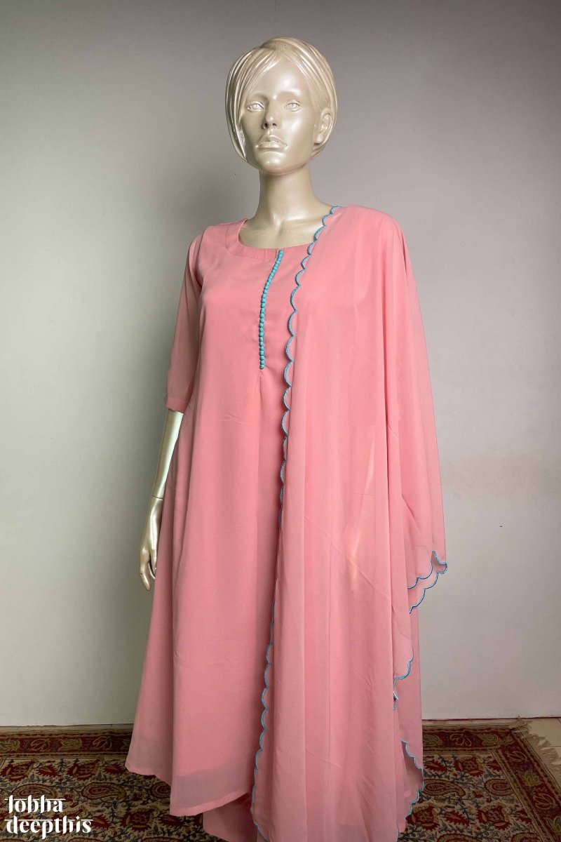 Baby Pink Georgette Long Dress