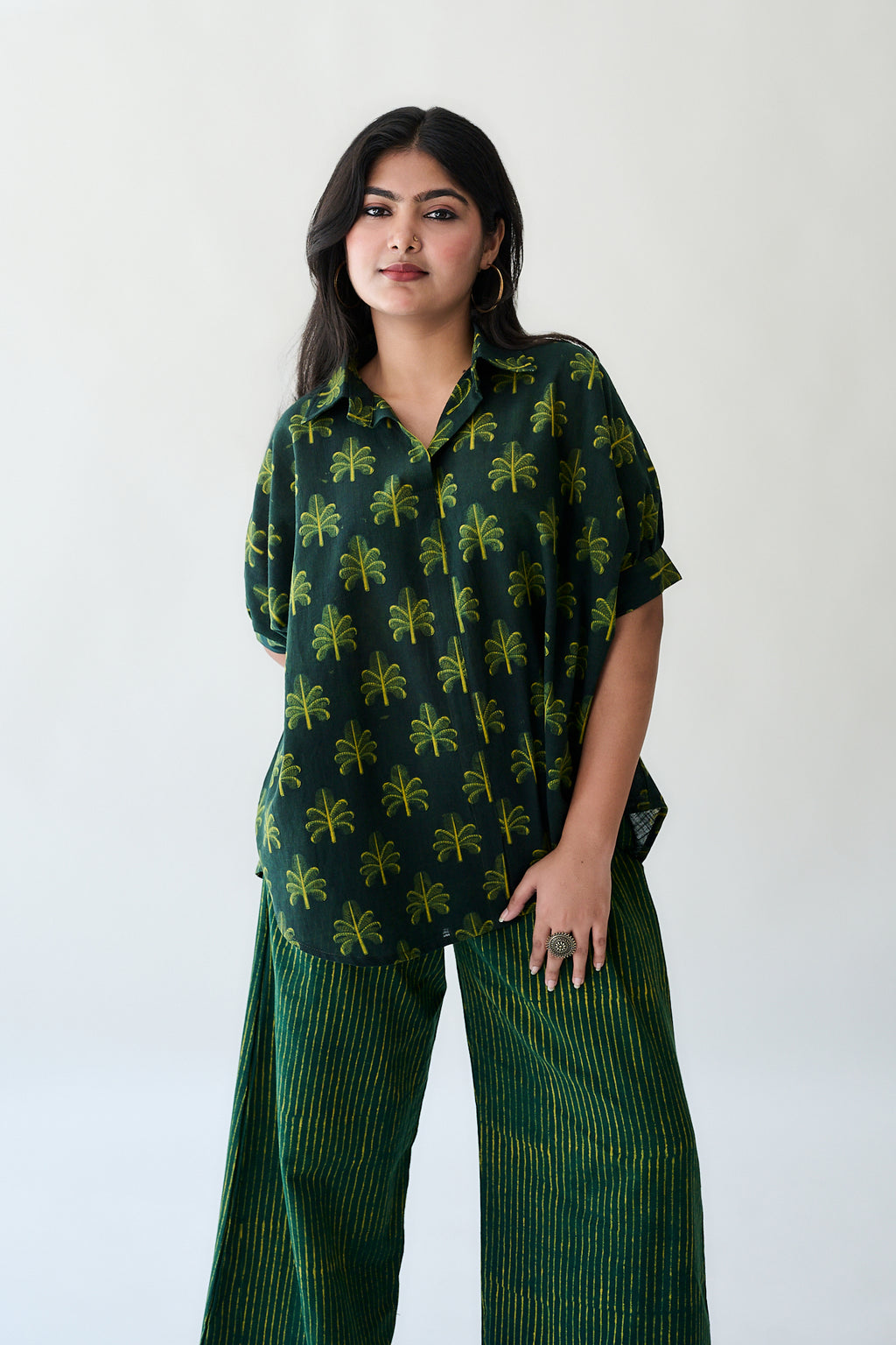 Azra Palms Ajrakh Kaftan Short top