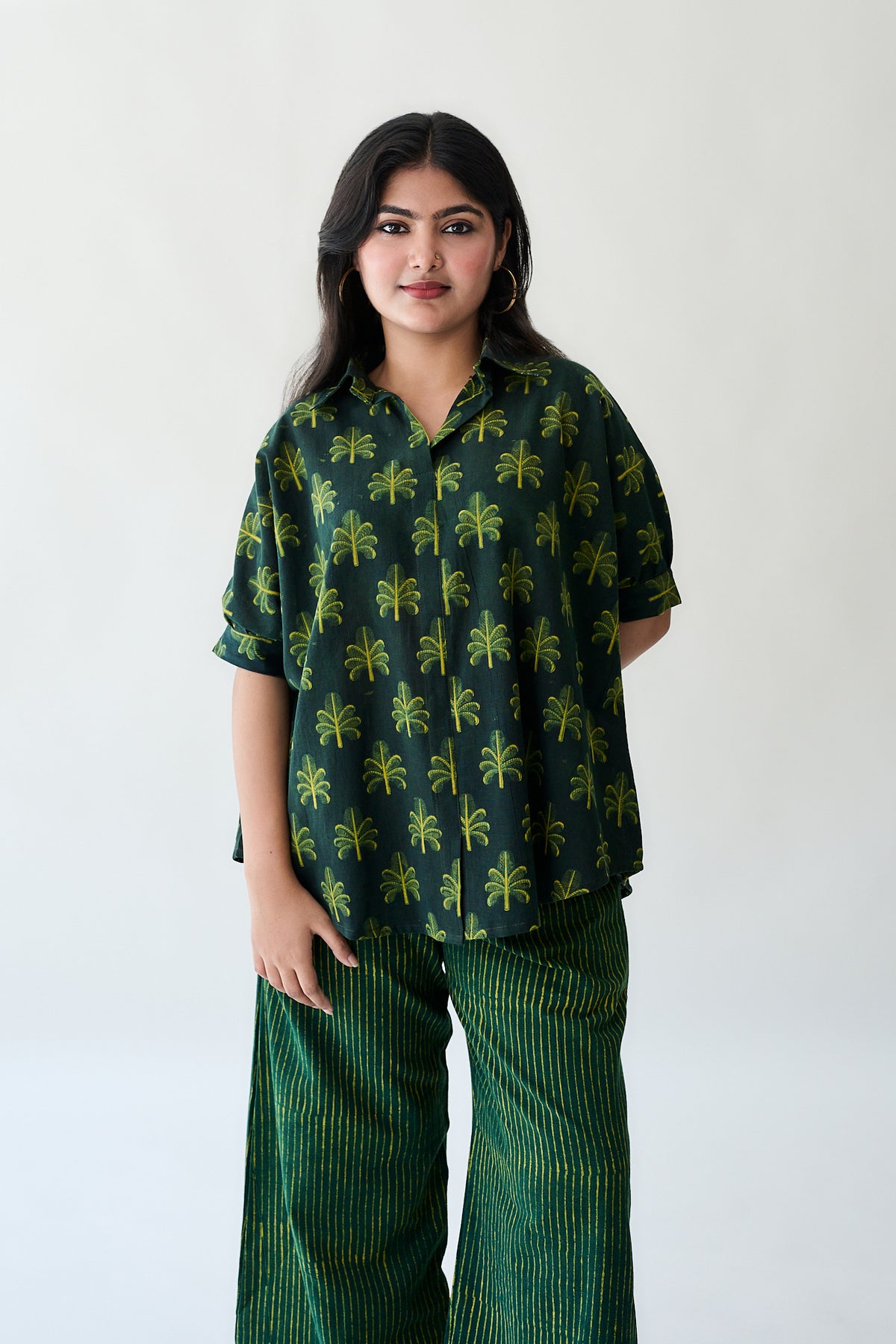 Azra Palms Ajrakh Kaftan Short top