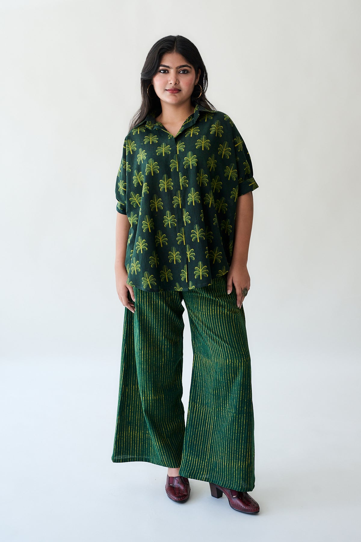 Azra Palms Ajrakh Kaftan Short top