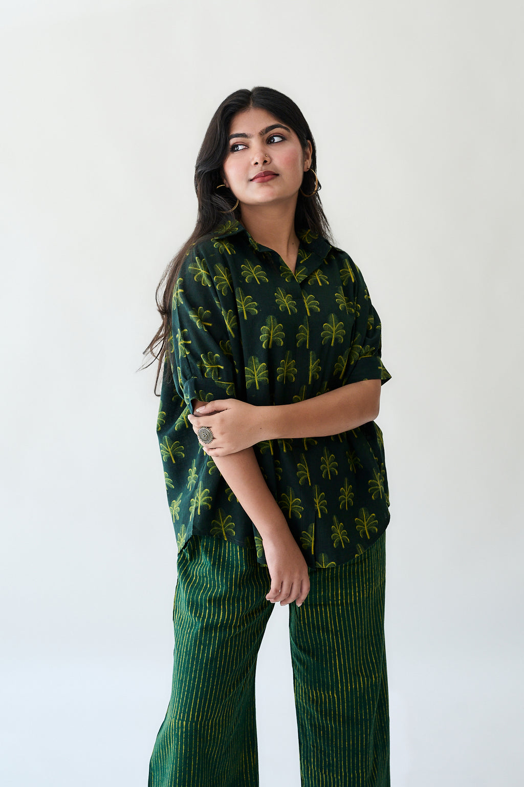 Azra Palms Ajrakh Kaftan Short top