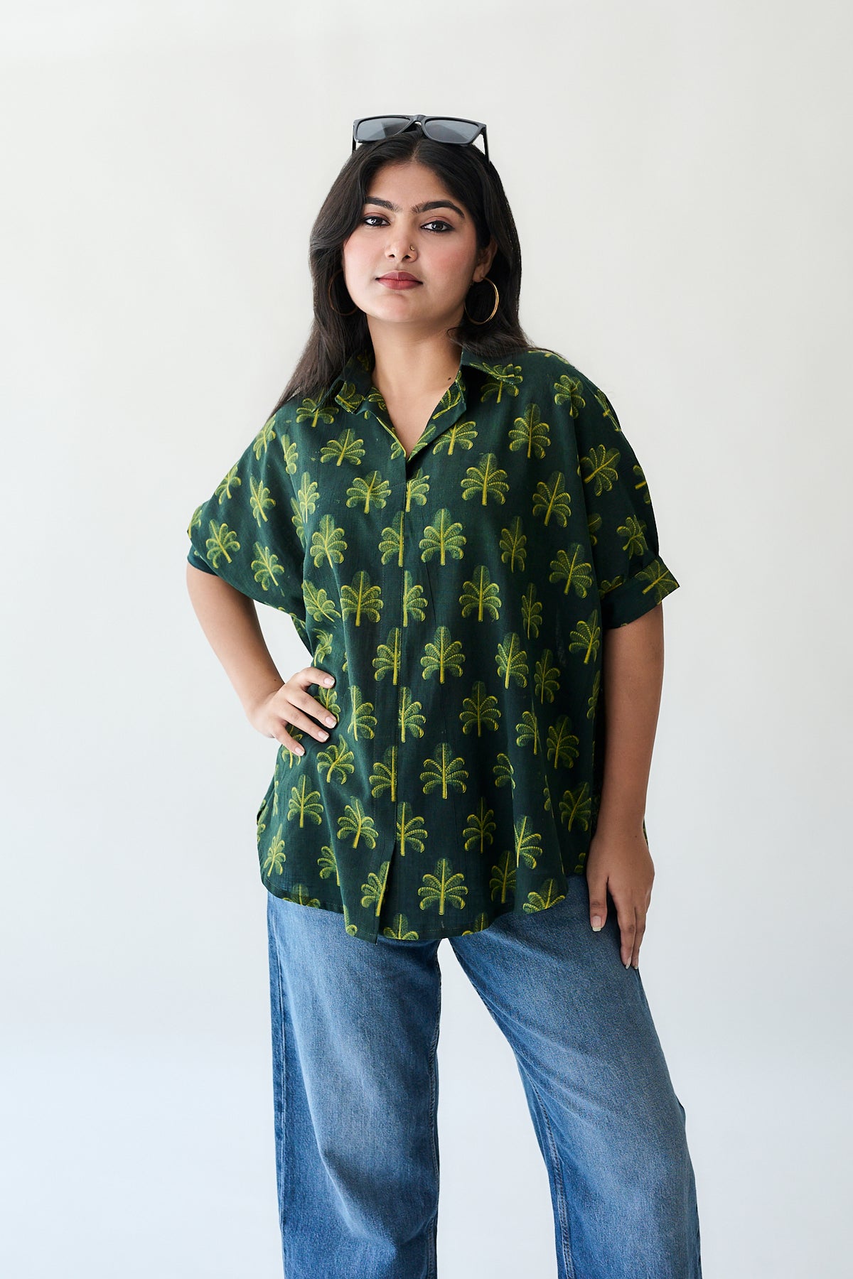 Azra Palms Ajrakh Kaftan Short top
