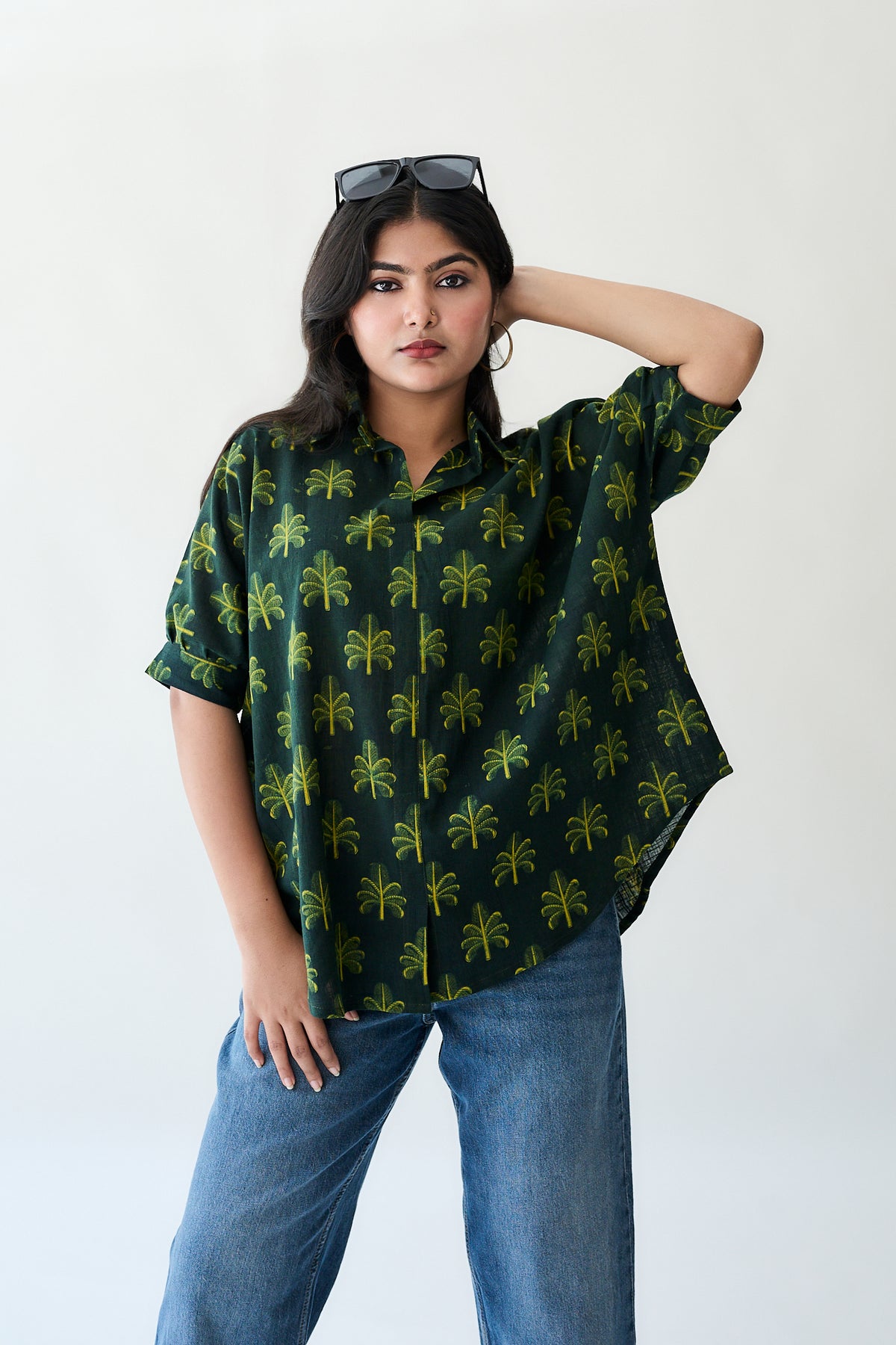 Azra Palms Ajrakh Kaftan Short top