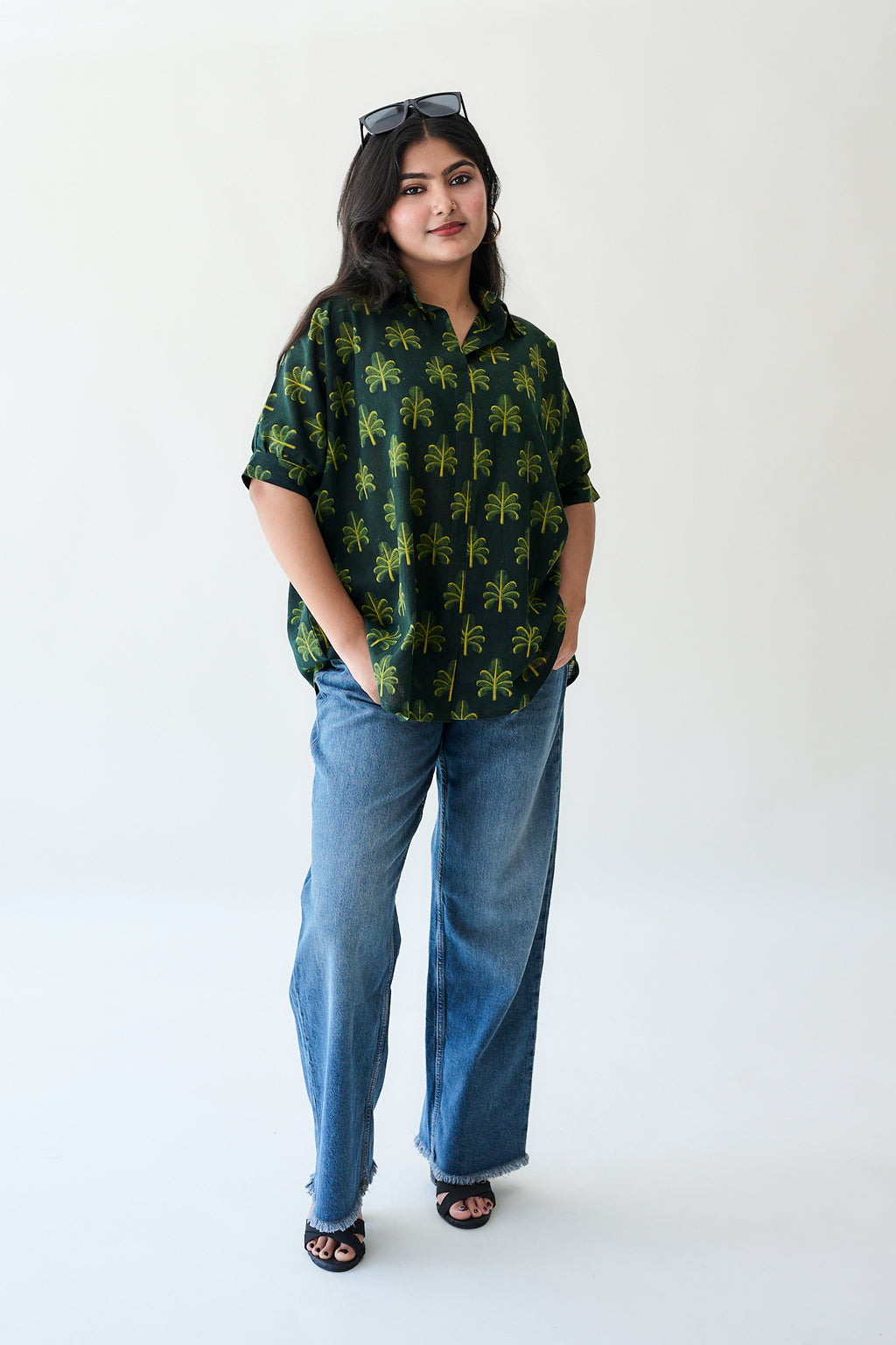Azra Palms Ajrakh Kaftan Short top