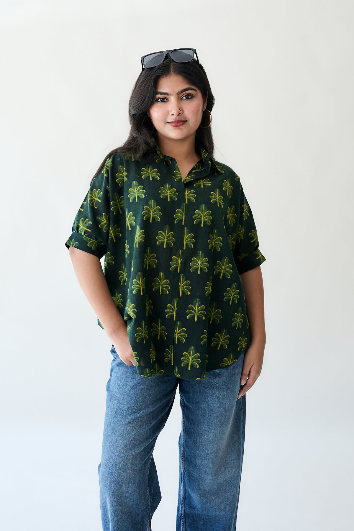 Azra Palms Ajrakh Kaftan Short top