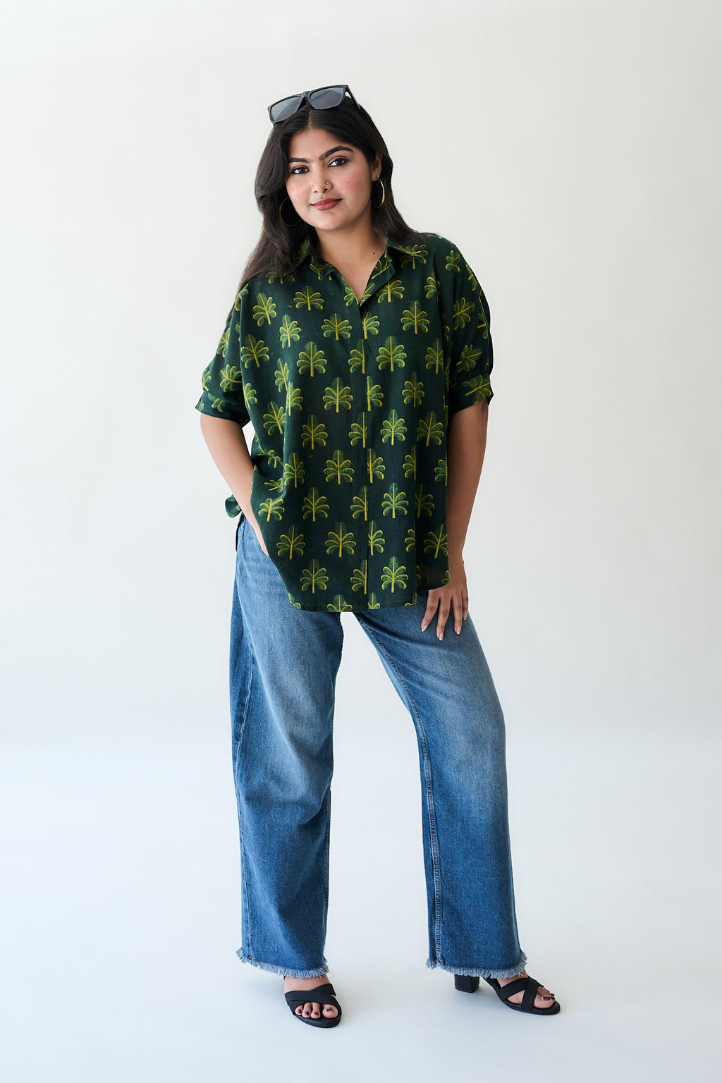 Azra Palms Ajrakh Kaftan Short top
