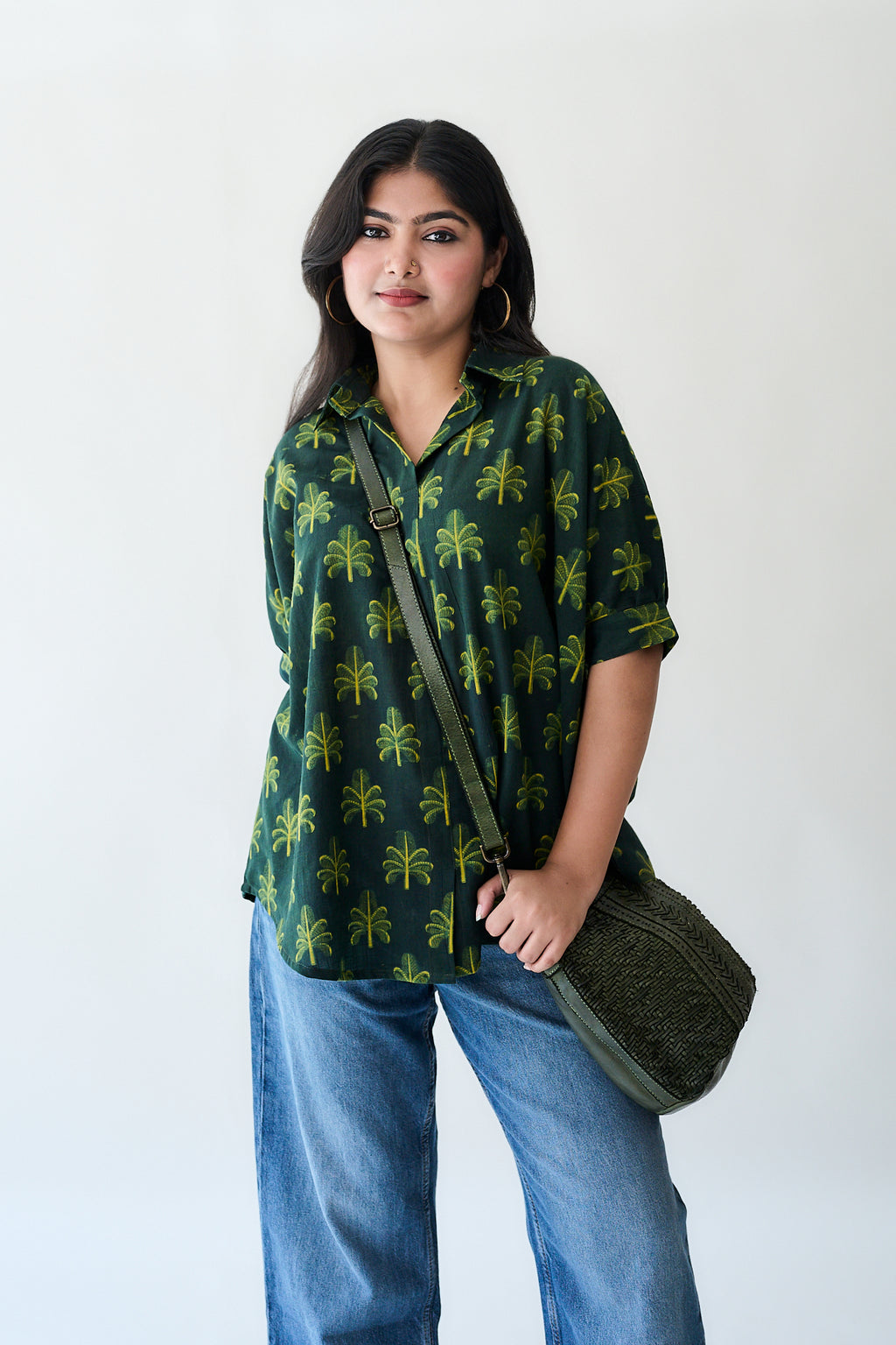 Azra Palms Ajrakh Kaftan Short top