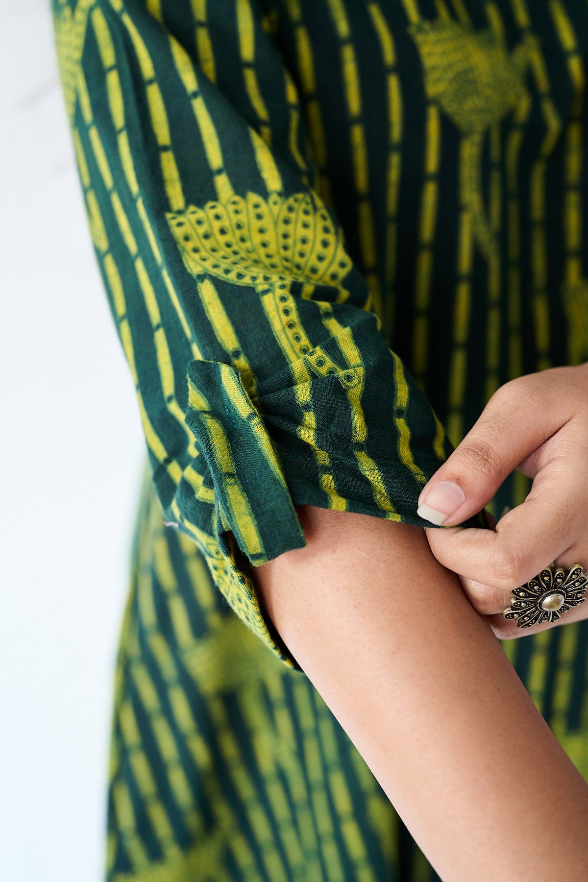 Zuleika Ajrakh Shirt Collar Dress