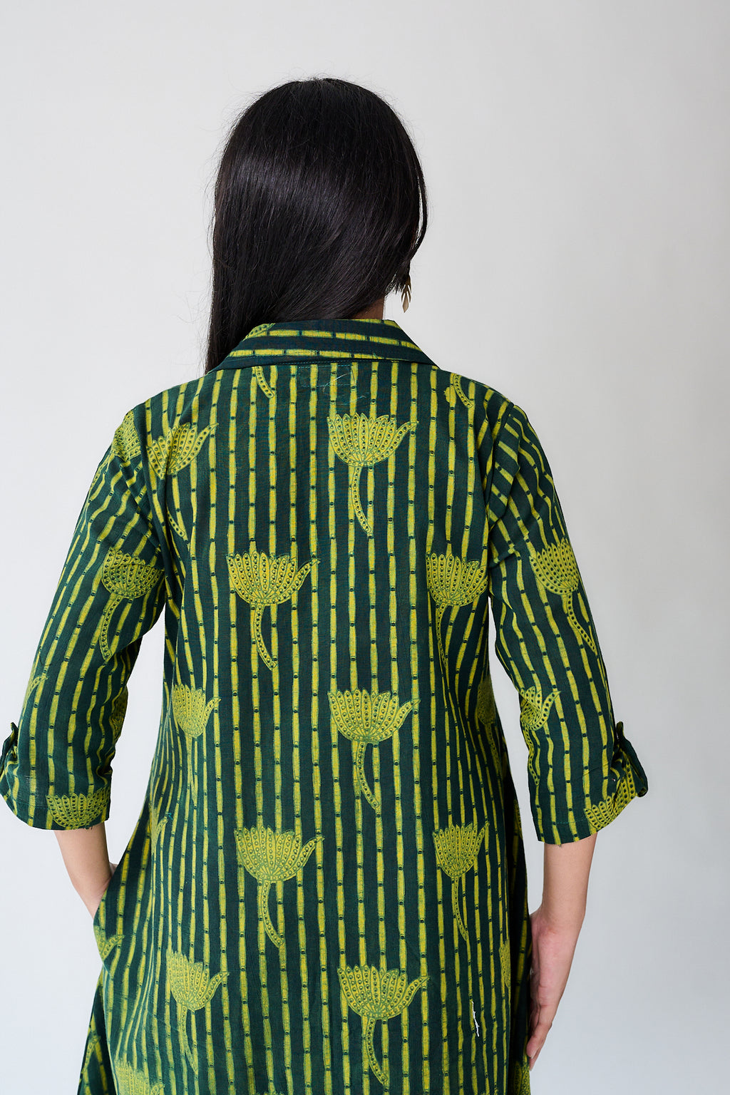 Zuleika Ajrakh Shirt Collar Dress
