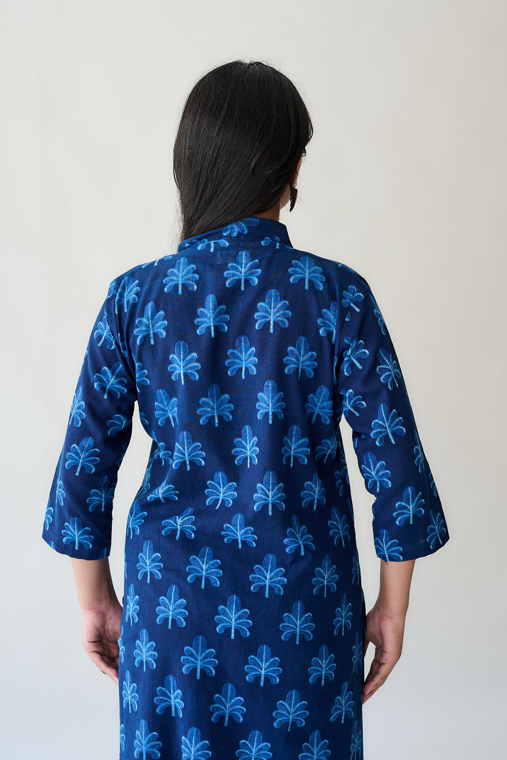 Azra Indigo Ajrakh Cotton Slub Kurta