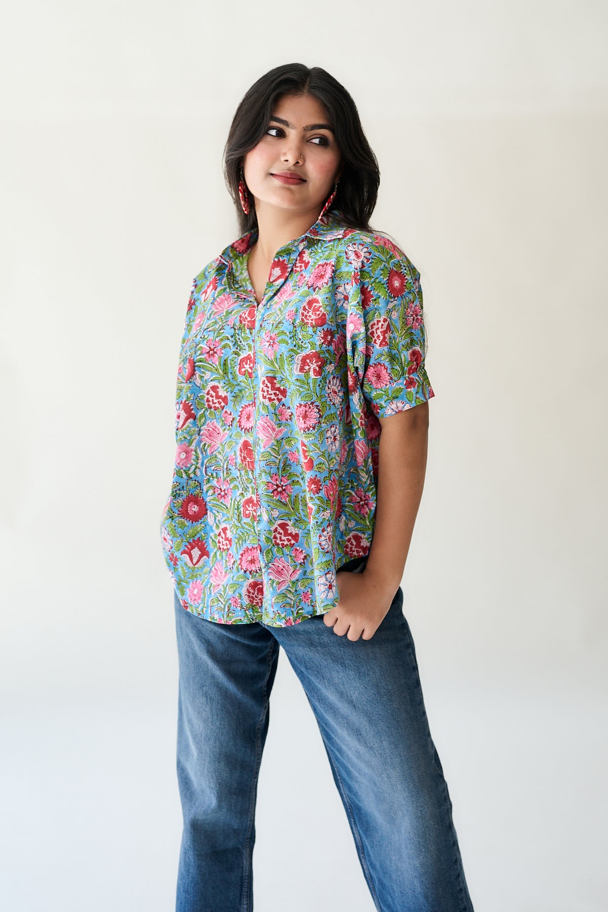 Alma Sanganeri Kaftan Short top