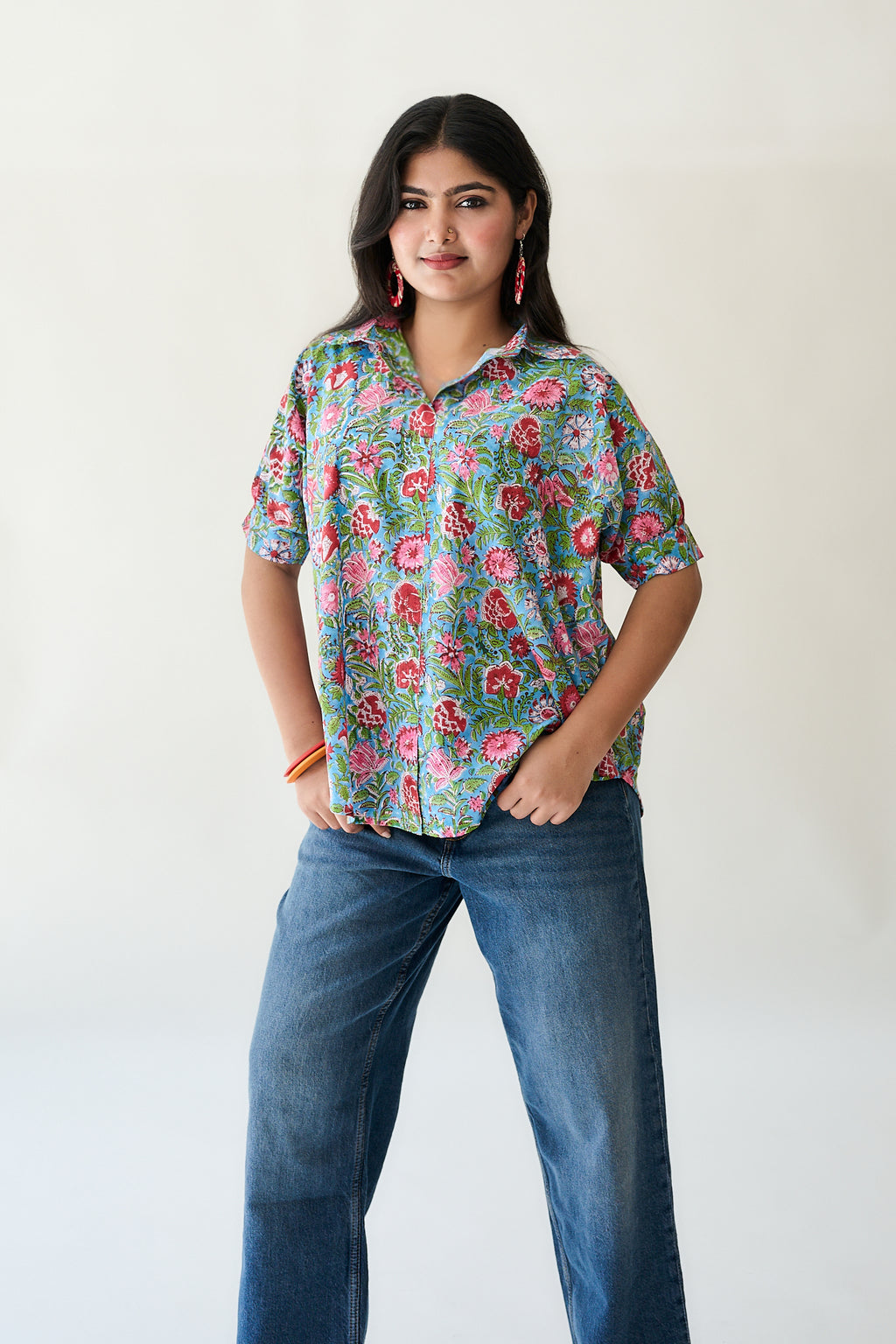 Alma Sanganeri Kaftan Short top