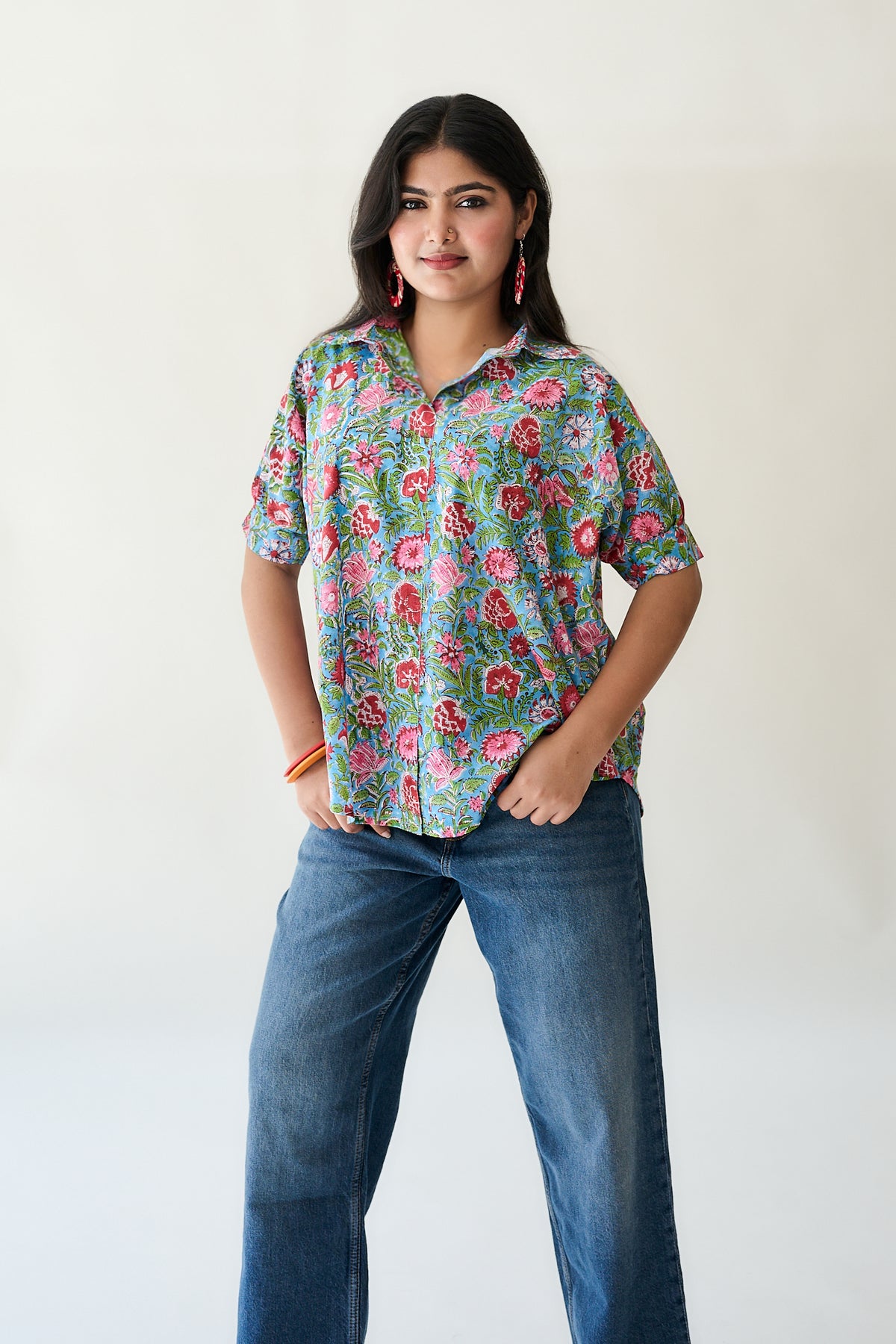 Alma Sanganeri Kaftan Short top