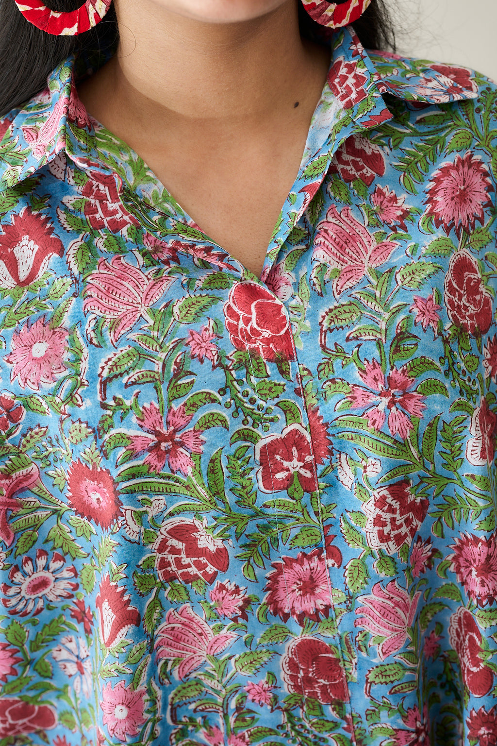Alma Sanganeri Kaftan Short top