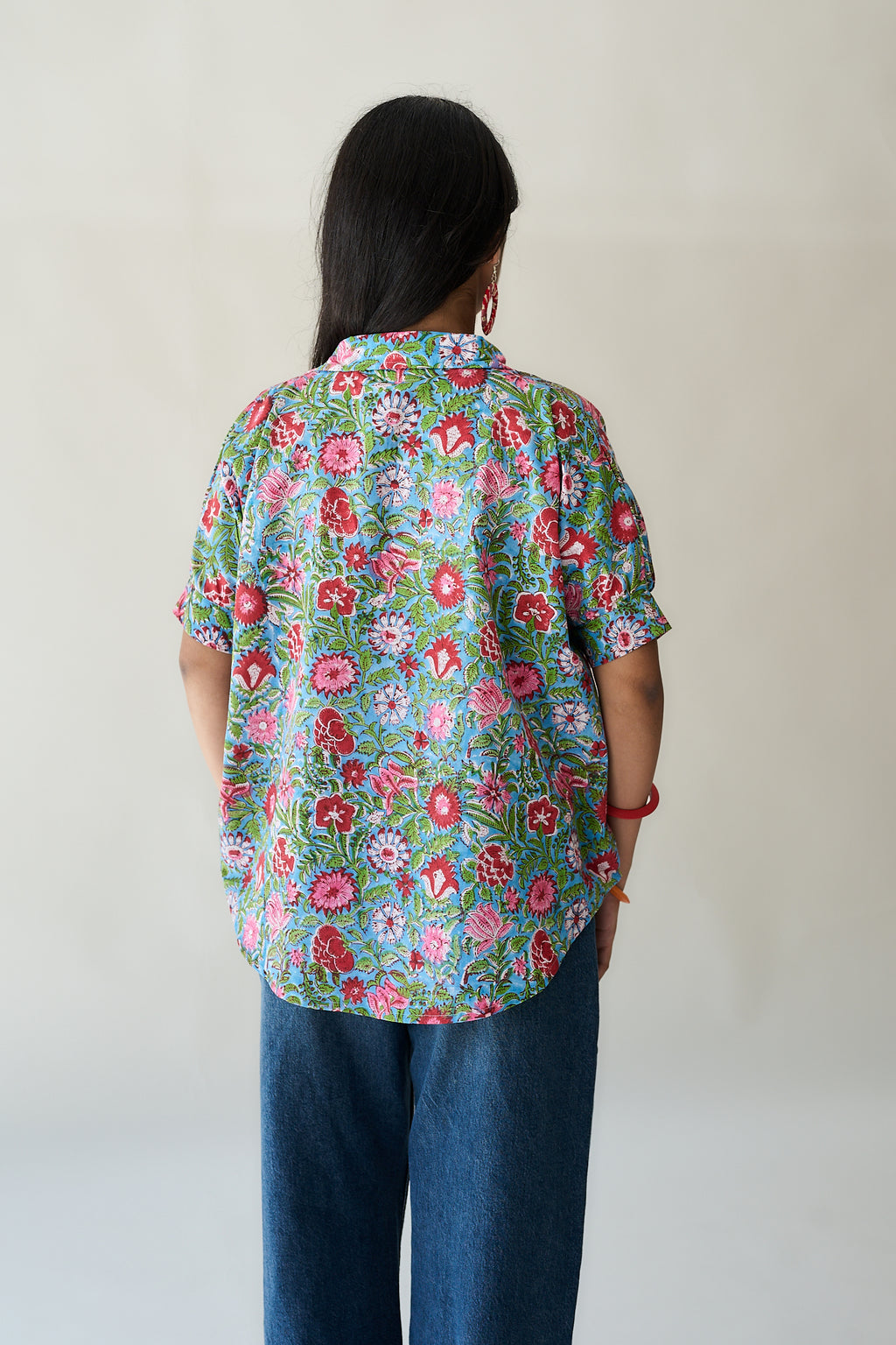 Alma Sanganeri Kaftan Short top