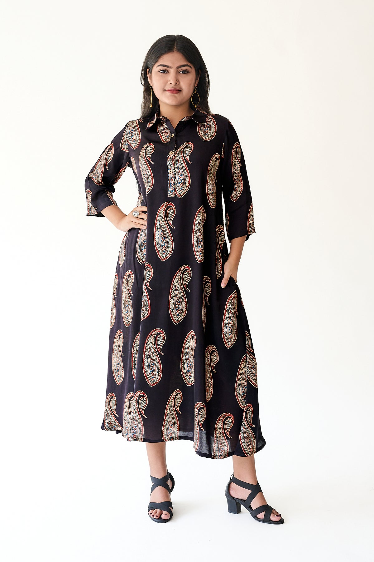 Naqsh Black Modal Ajrakh Dress