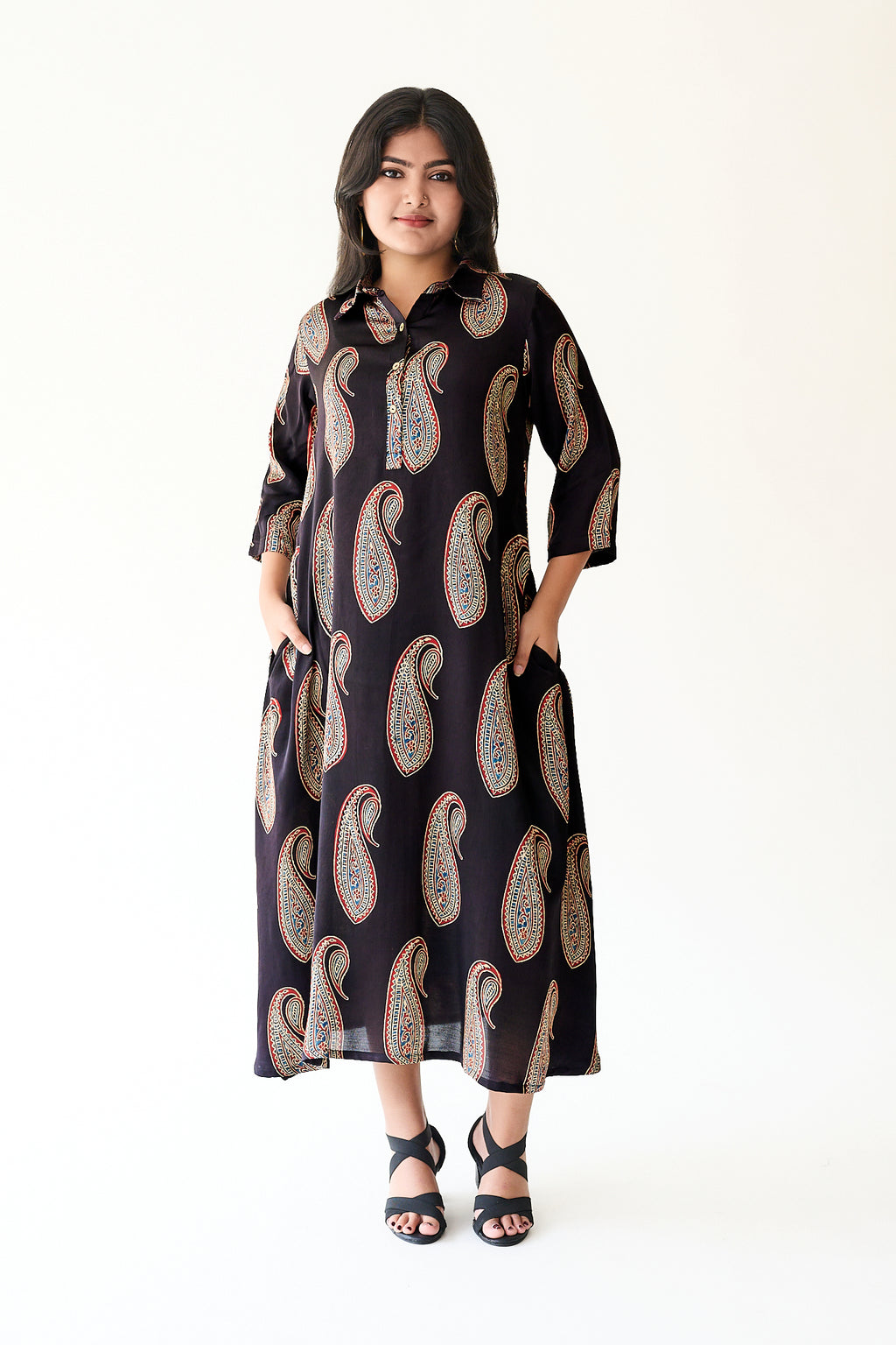 Naqsh Black Modal Ajrakh Dress