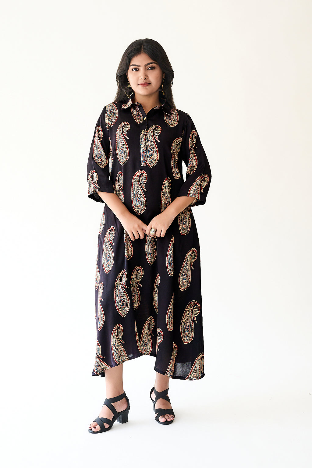 Naqsh Black Modal Ajrakh Dress