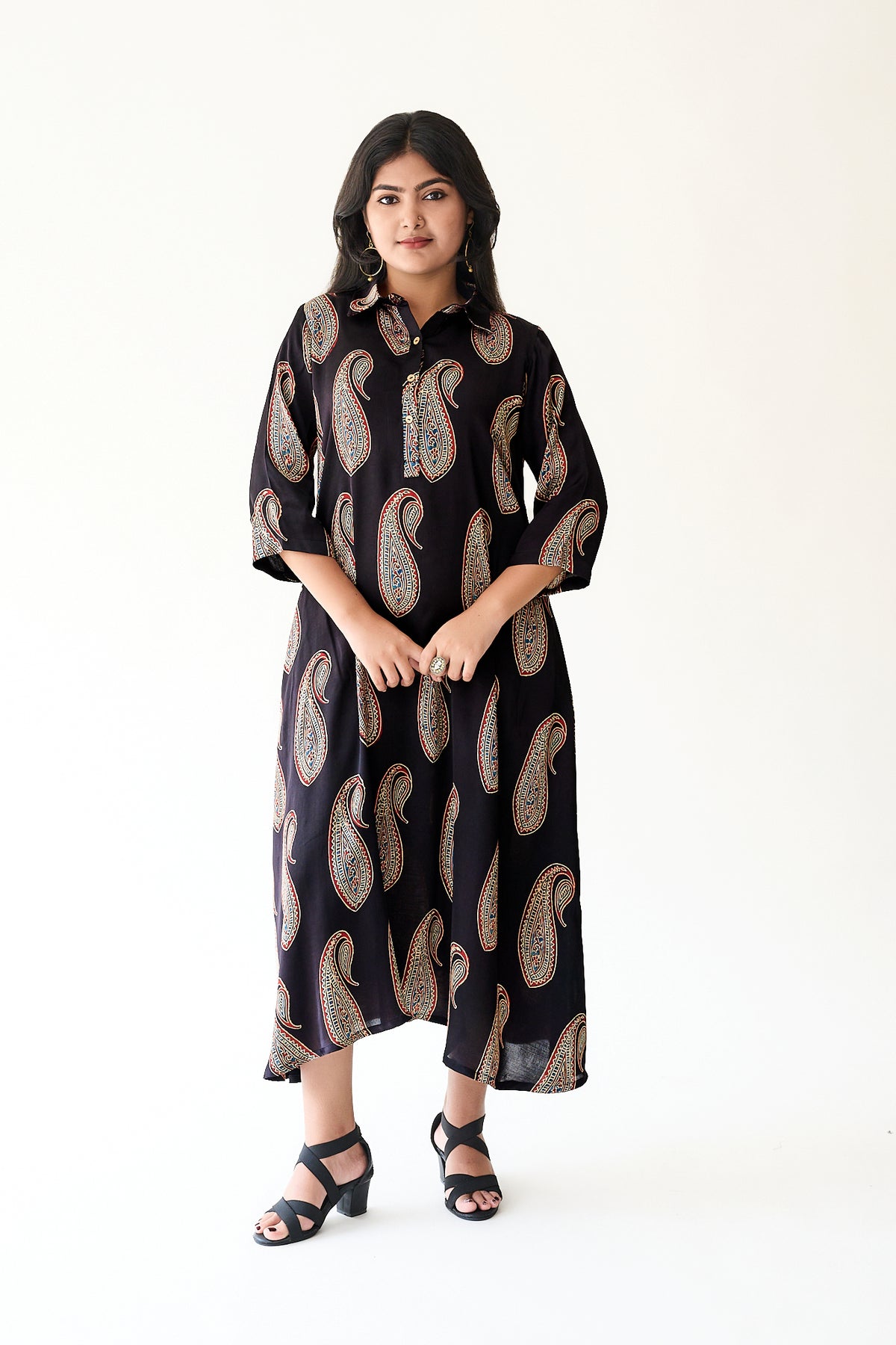 Naqsh Black Modal Ajrakh Dress