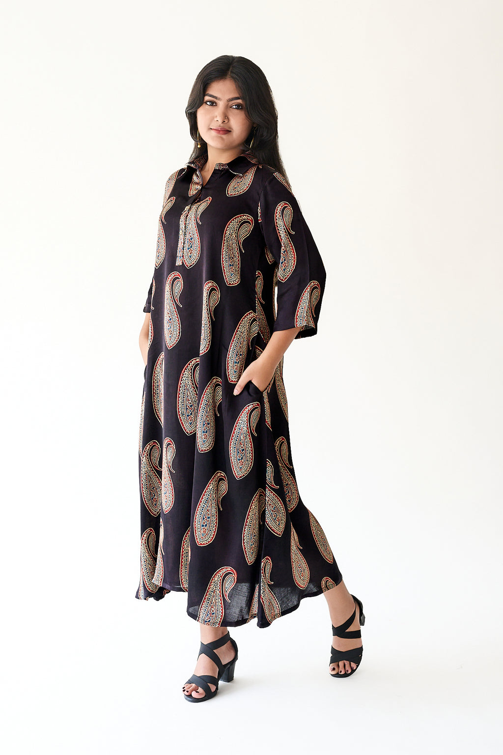Naqsh Black Modal Ajrakh Dress