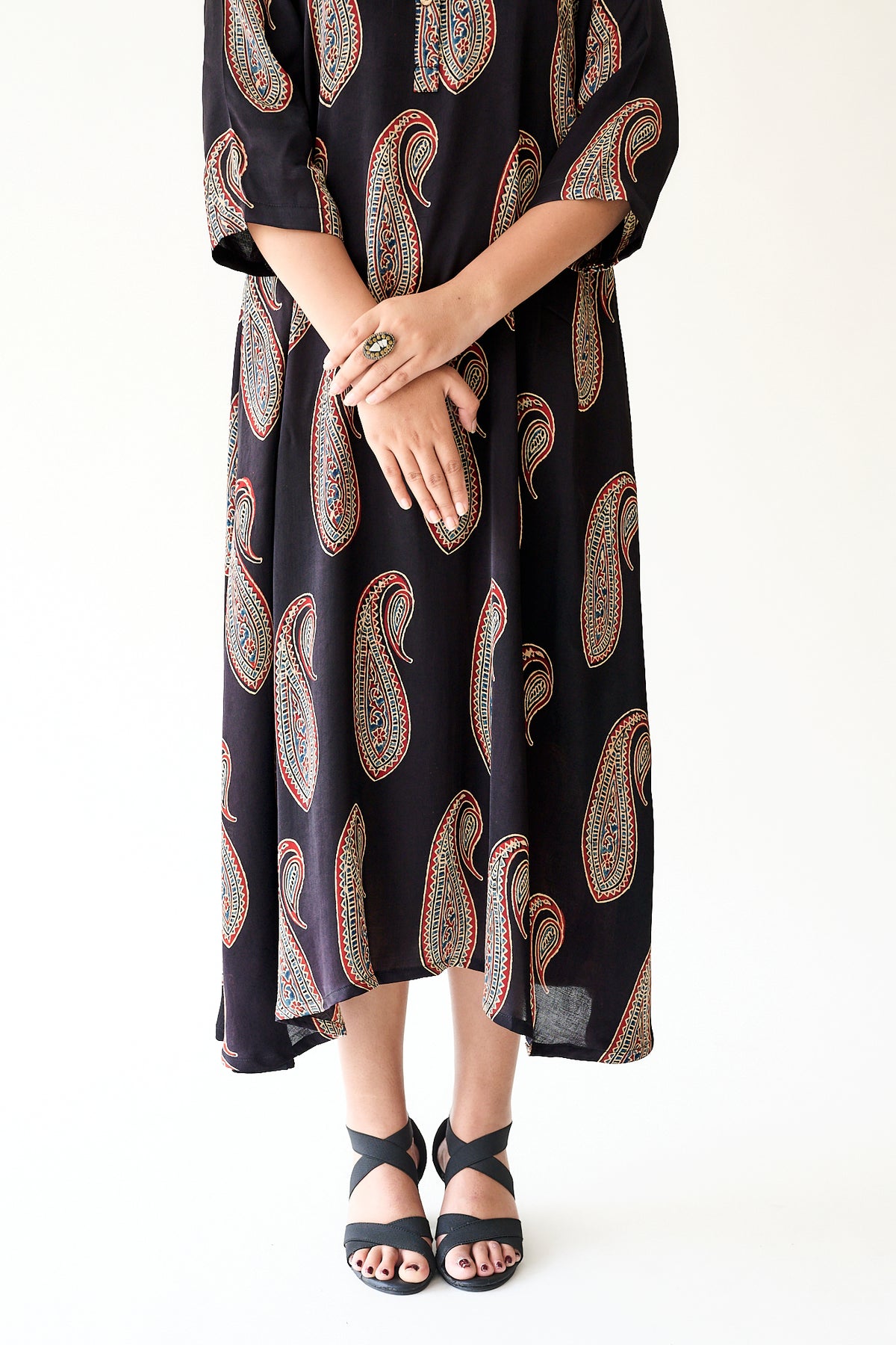 Naqsh Black Modal Ajrakh Dress
