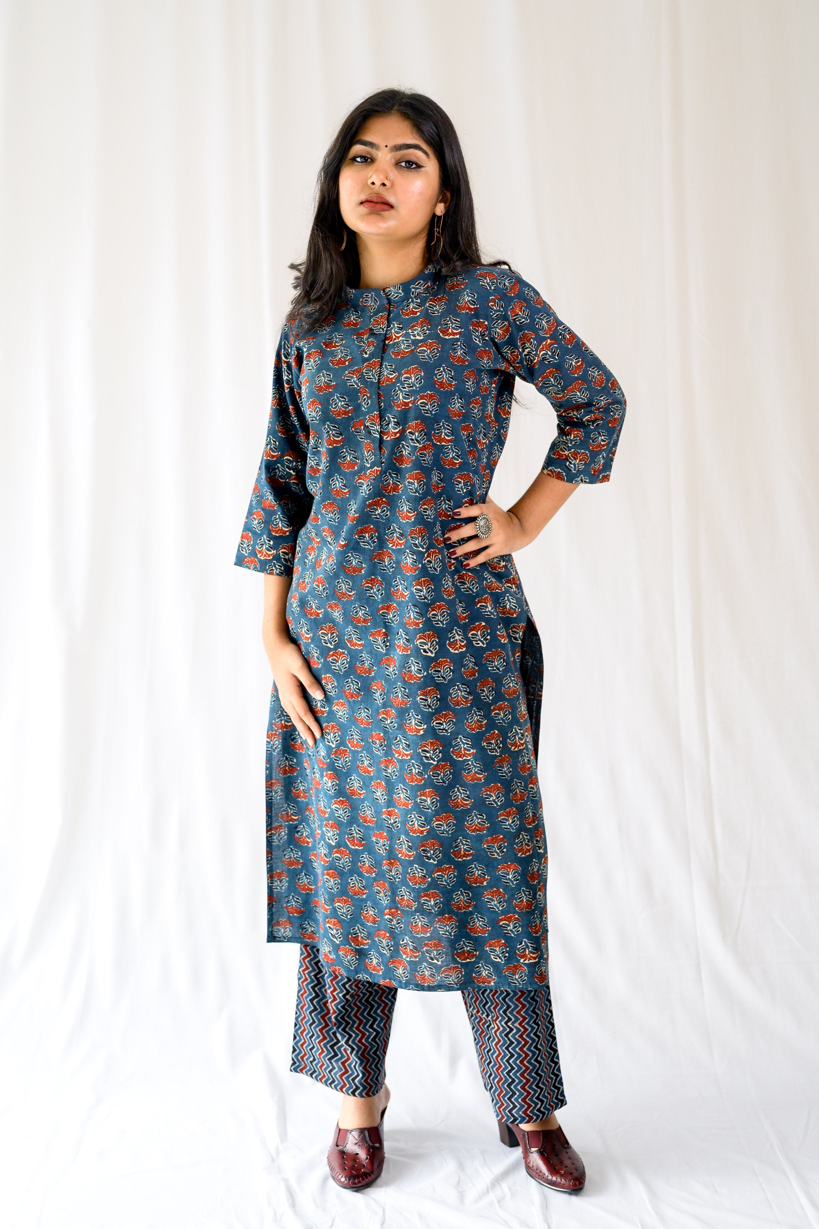Nargis Indigo Ajrakh Kurta