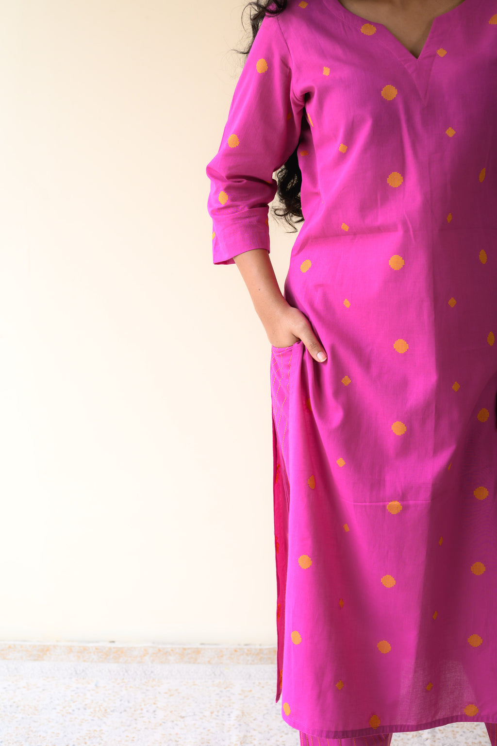 Set of 2- Inara Pink South Cotton Kurta & Pants Set