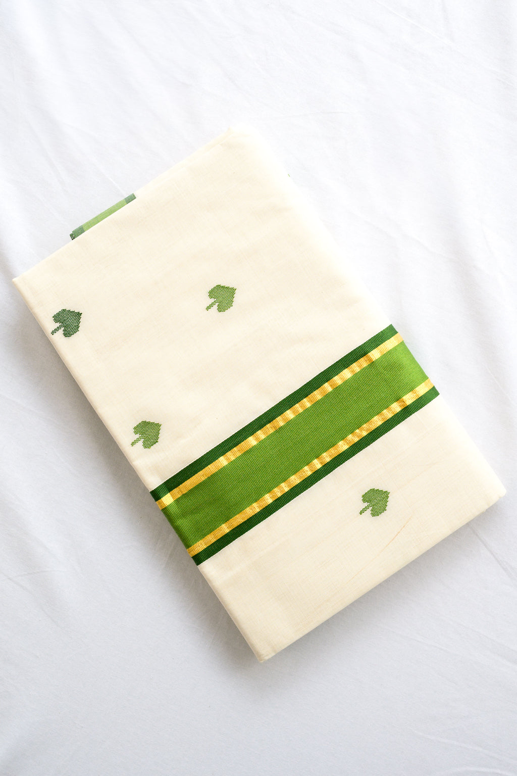 Green Kara and Butas Balaramapuram Handloom Saree with Ajrakh Blouse
