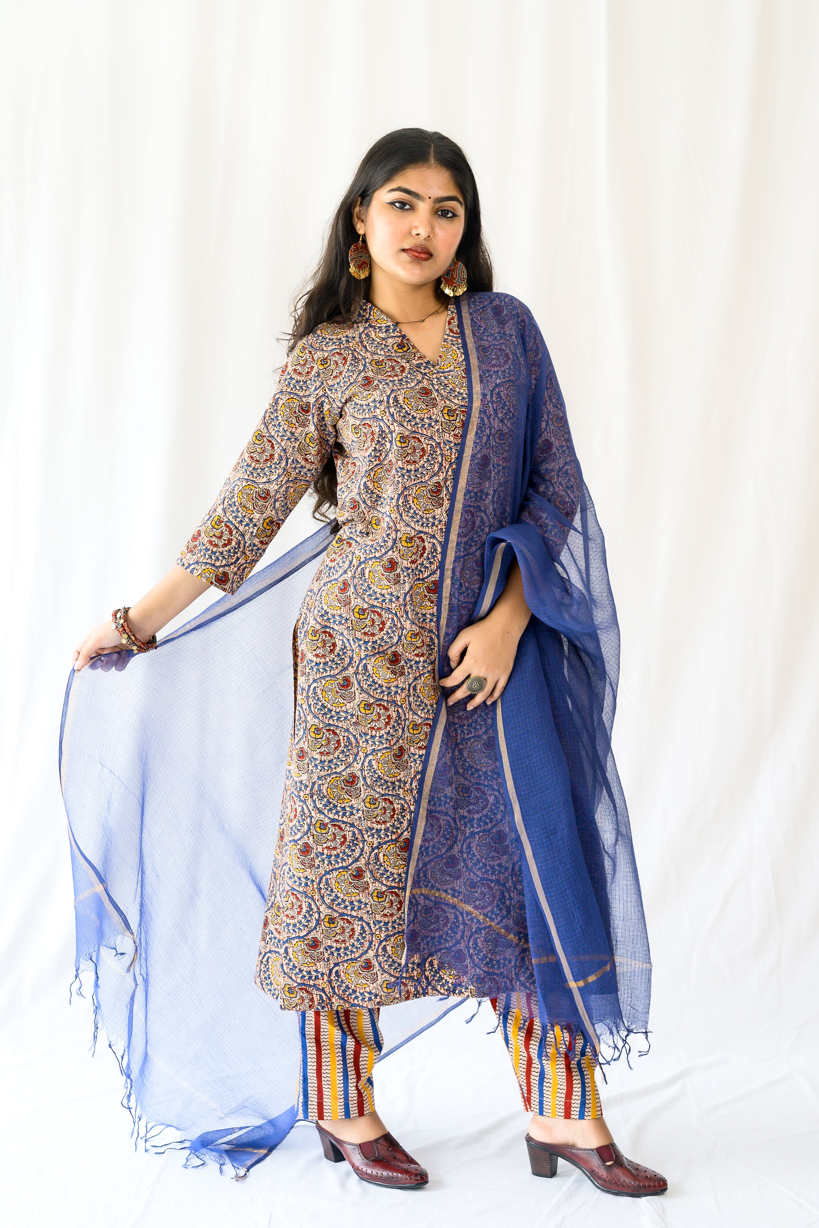 Set of 2- Reva Kalamkari Kurta & Pants Set