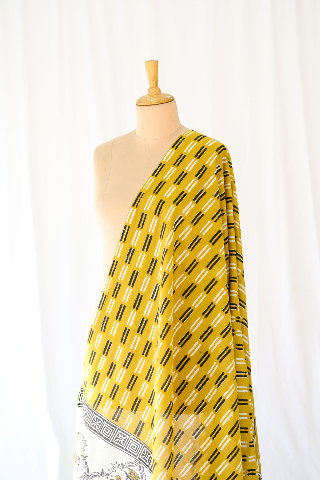 Framed Blossoms Bagru Cotton Dupatta