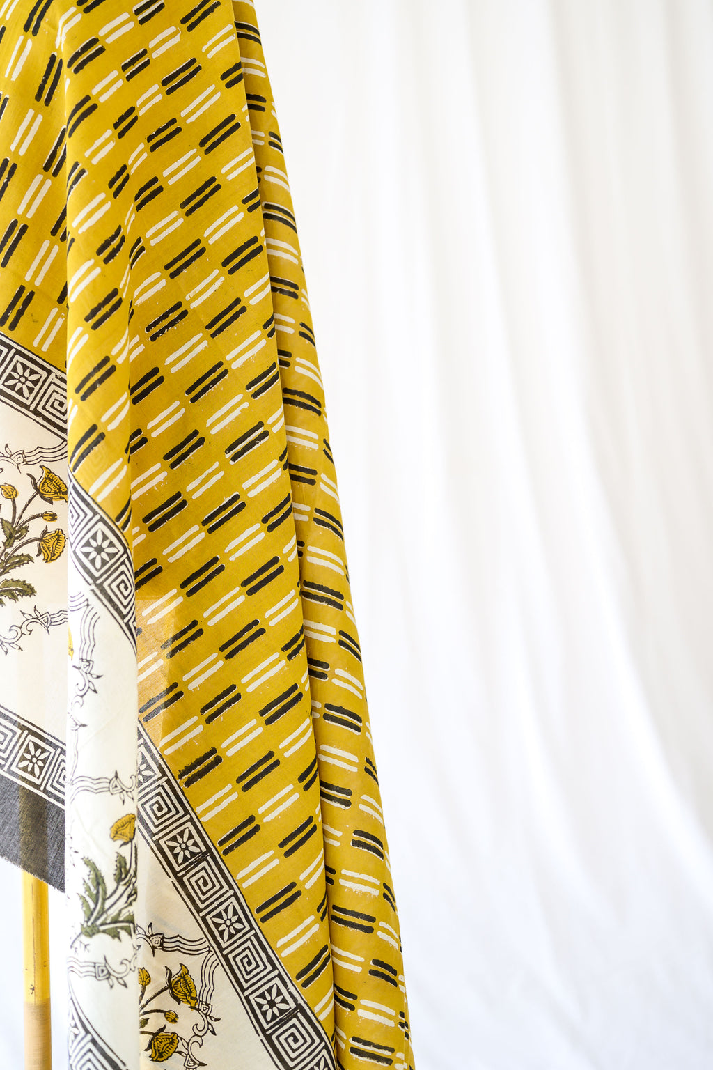Framed Blossoms Bagru Cotton Dupatta