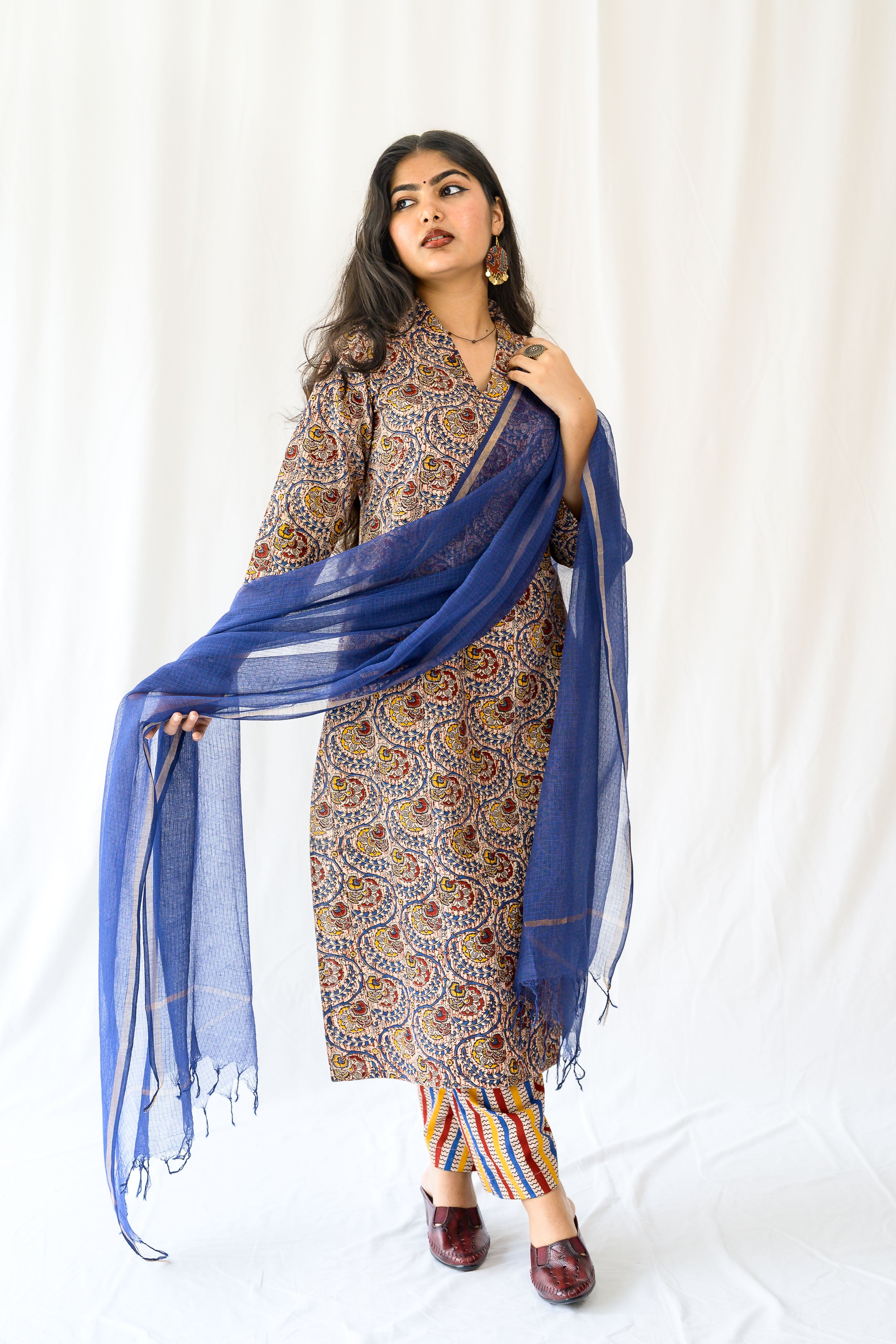 Set of 2- Reva Kalamkari Kurta & Pants Set