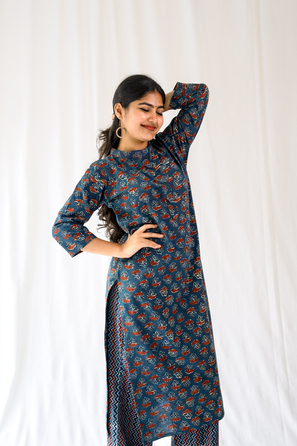 Nargis Indigo Ajrakh Kurta