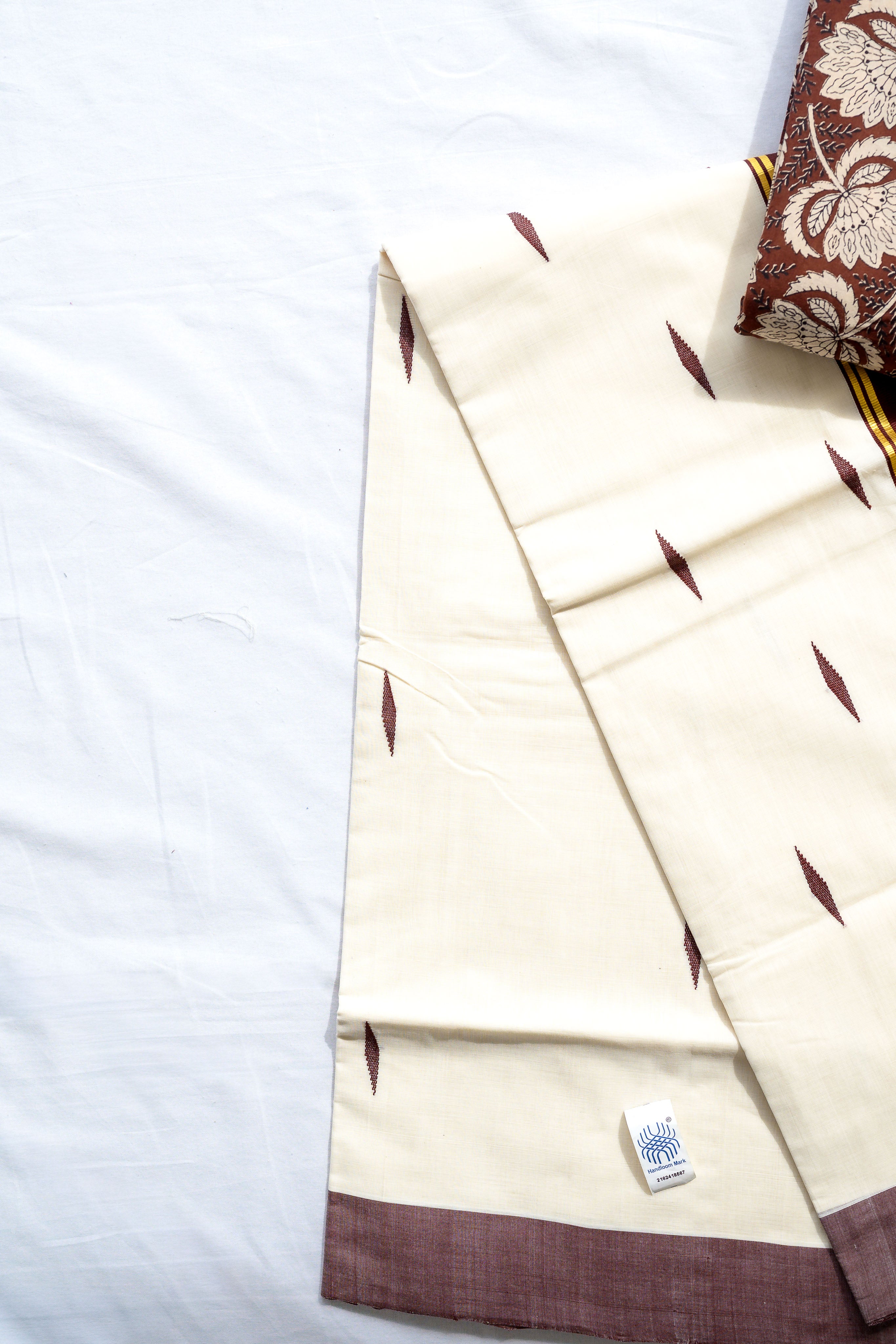 Coffee Brown Kara Balaramapuram Handloom Saree with Bagru Blouse
